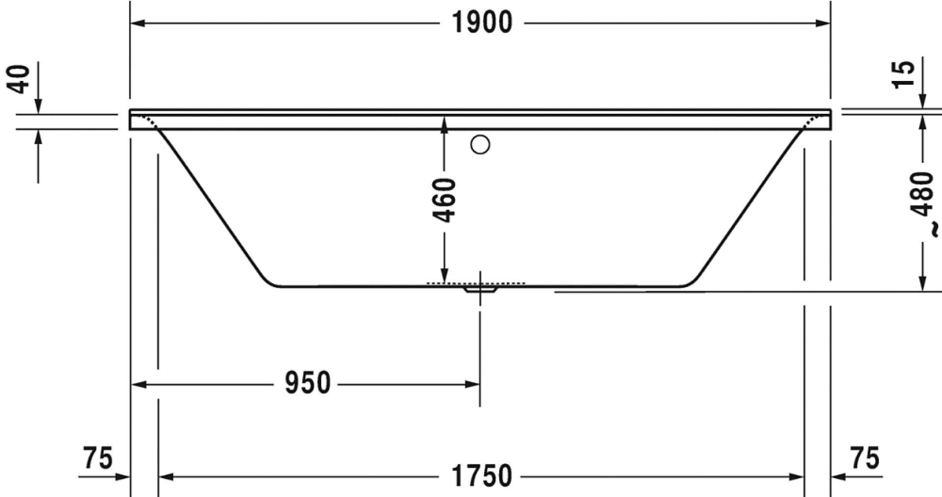 Ванна акриловая 190x90 Duravit P3 Comforts 700378 с ножками 790100 - duravit shop