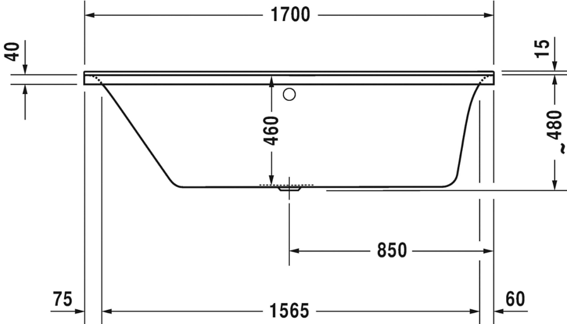 Ванна акриловая 170x70 Duravit P3 Comforts 700373 с ножками 790100 - duravit shop