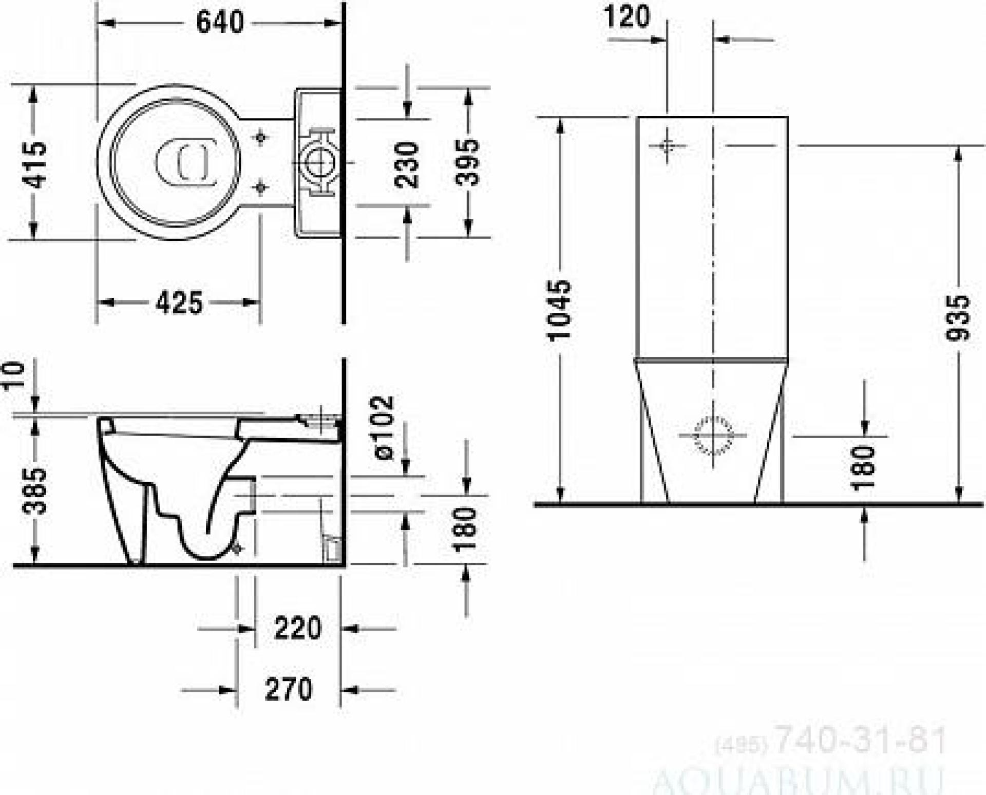 Напольный унитаз Duravit Starck 1 02330900641 с бачком 8727000005 - duravit shop