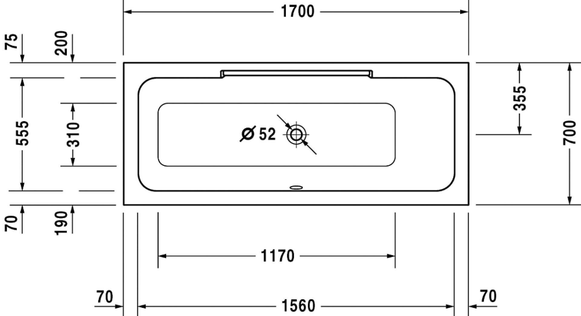 Ванна акриловая 170x70 Duravit Durastyle 700295 - duravit shop