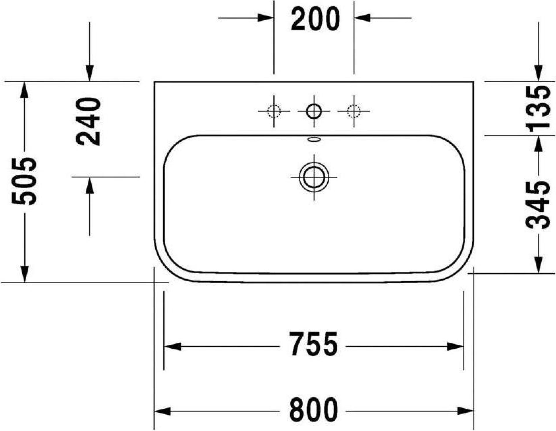 Раковина Duravit Happy D.2 2318800000 80 см - duravit shop