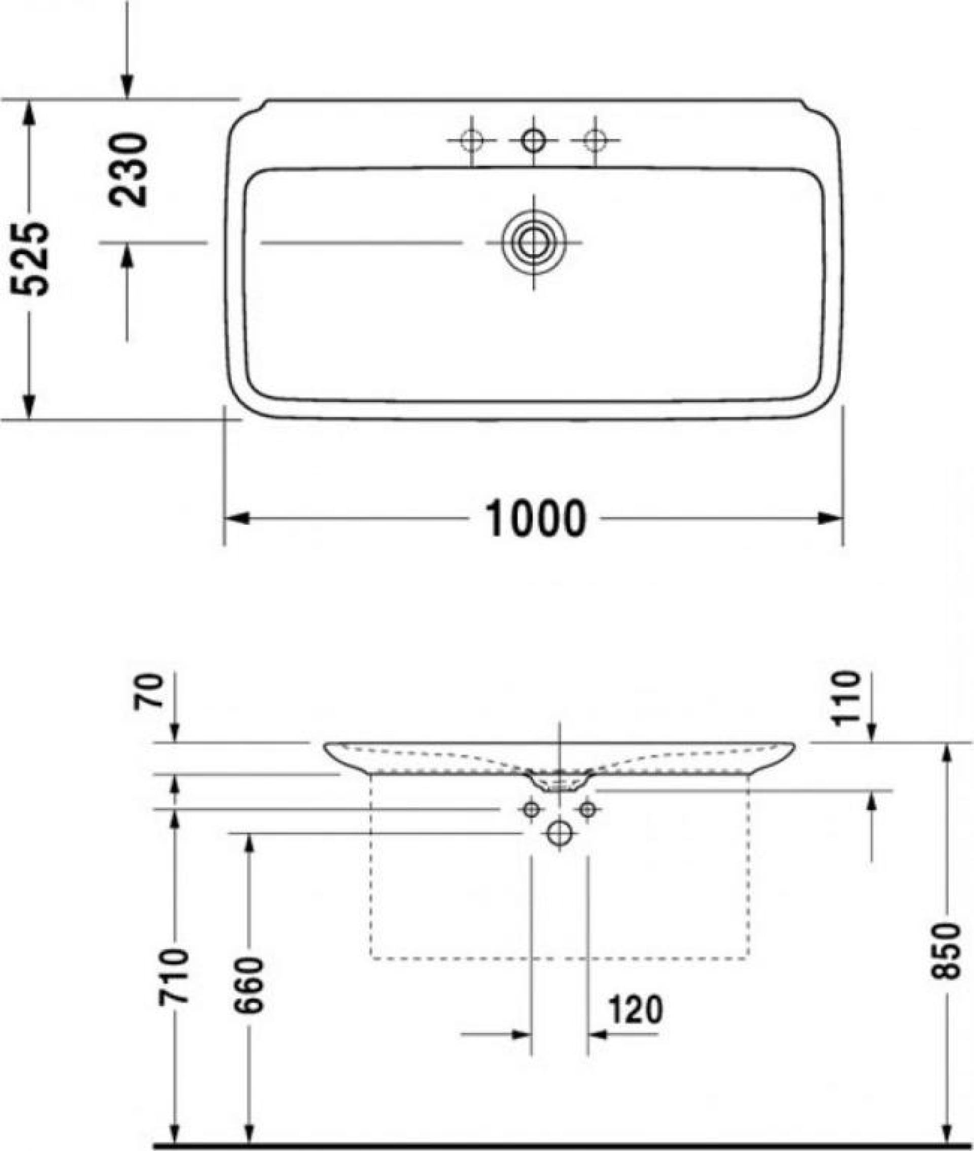 Раковина для мебели 100 см Duravit Pura Vida 0371100000 - duravit shop