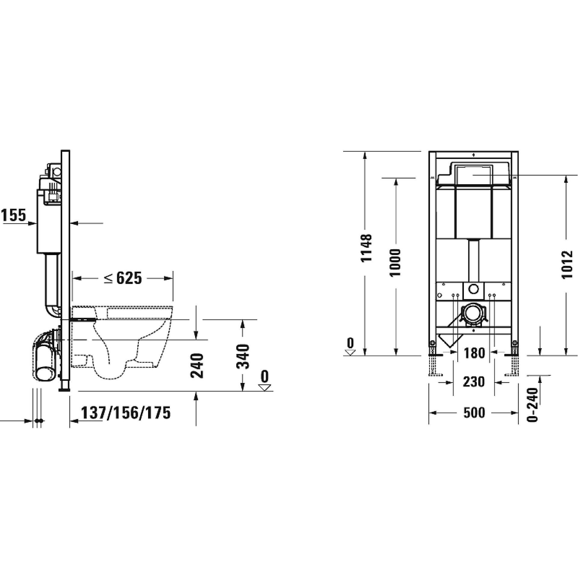 Комплект унитаза Duravit D-Neo с инсталляцией Set_D-Neo_хром с сиденьем Микролифт и клавишей смыва хром - duravit shop