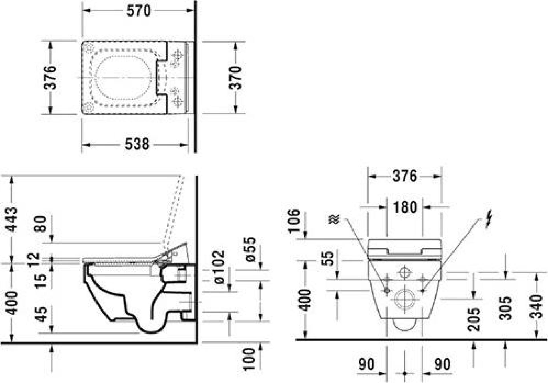 Унитаз подвесной Duravit Vero Air Rimless 2525590000 безободковый - duravit shop