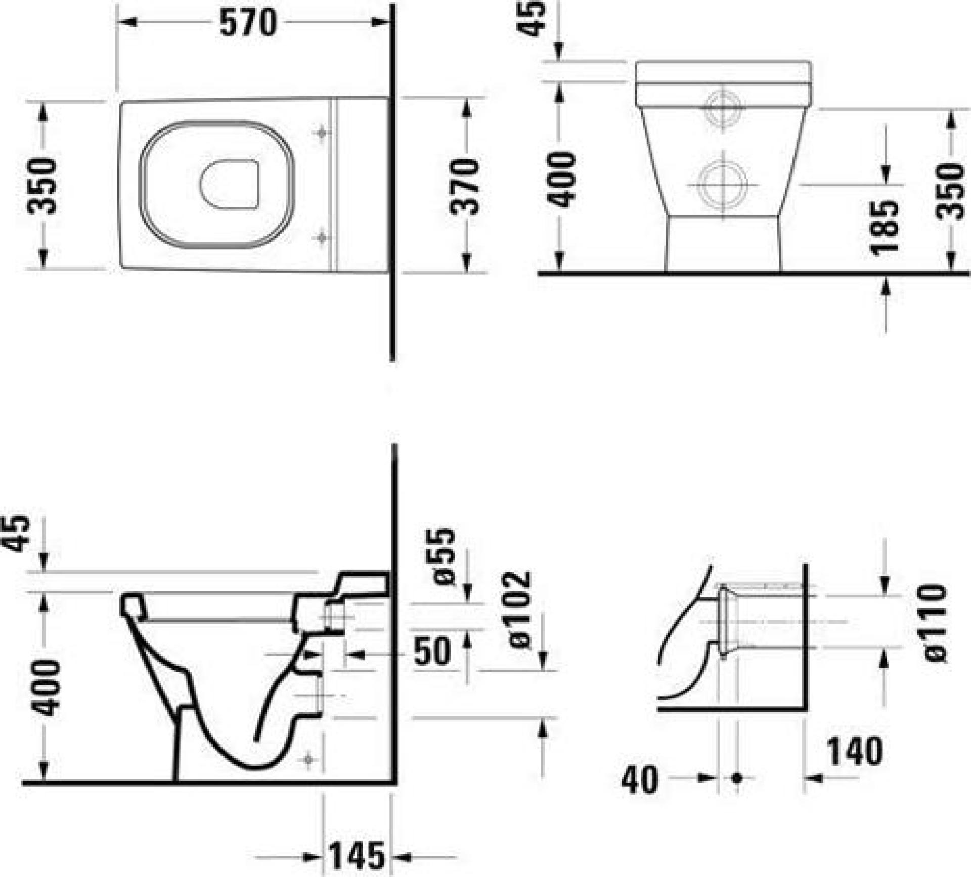 Унитаз приставной Duravit 2 Nd Floor 0110090000 - duravit shop