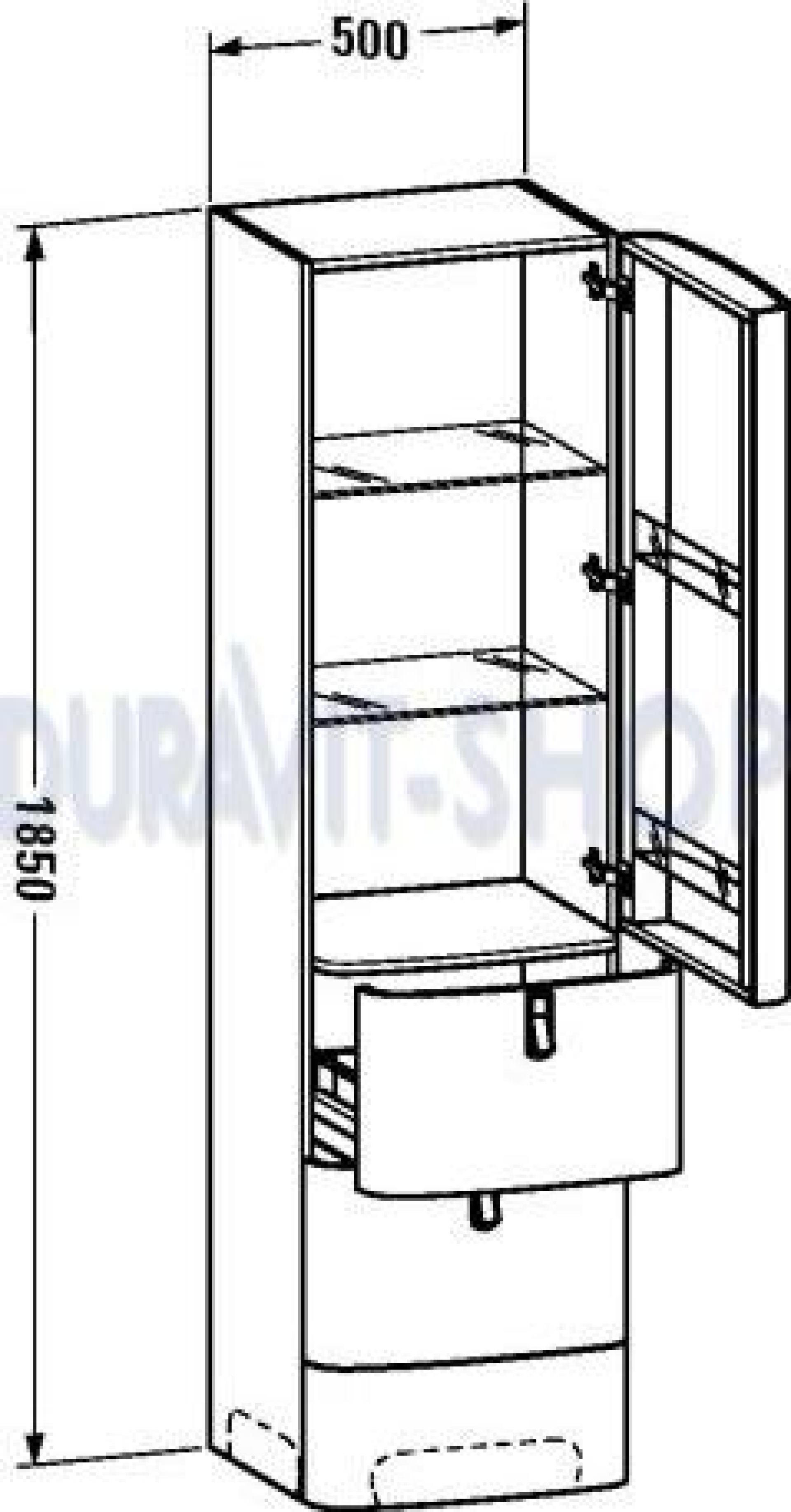 Шкаф (белый лак) Duravit Esplanade ES9055R5656 - duravit shop