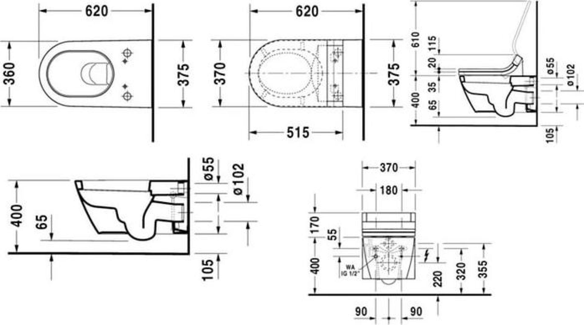 Унитаз подвесной Duravit Starck 2 2533590000 для SensoWash - duravit shop