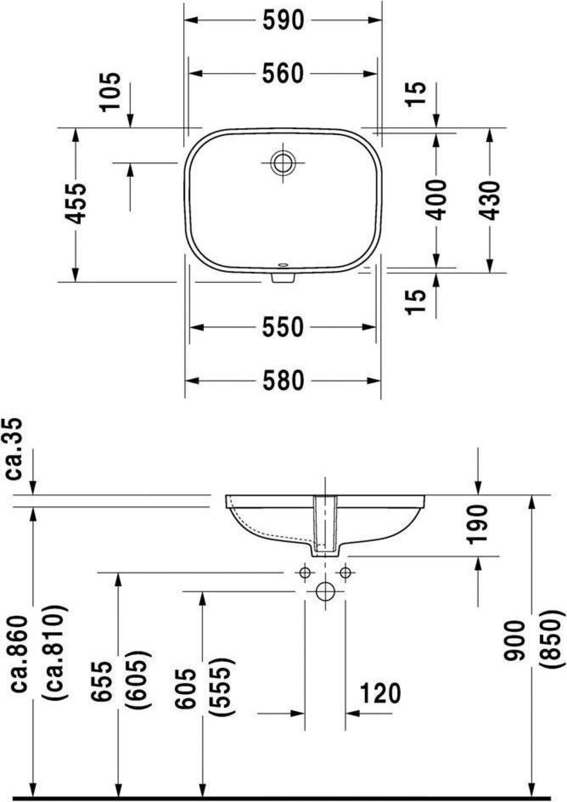 Раковина 60 см  Duravit D-Code 0338560000 - duravit shop