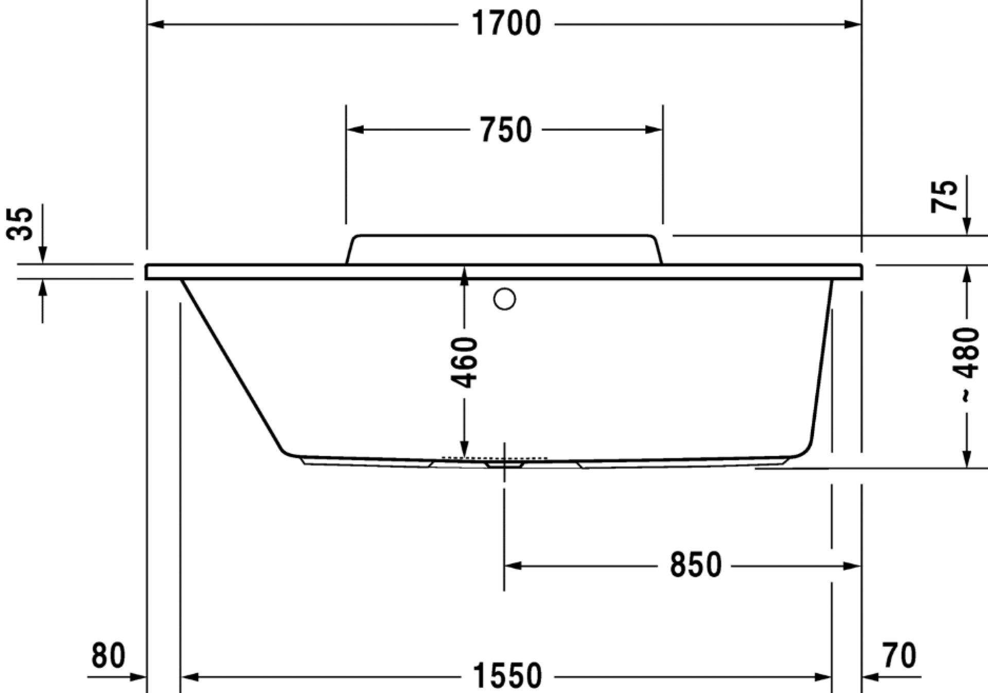 Ванна акриловая 170x70 Duravit Durastyle 700294 - duravit shop