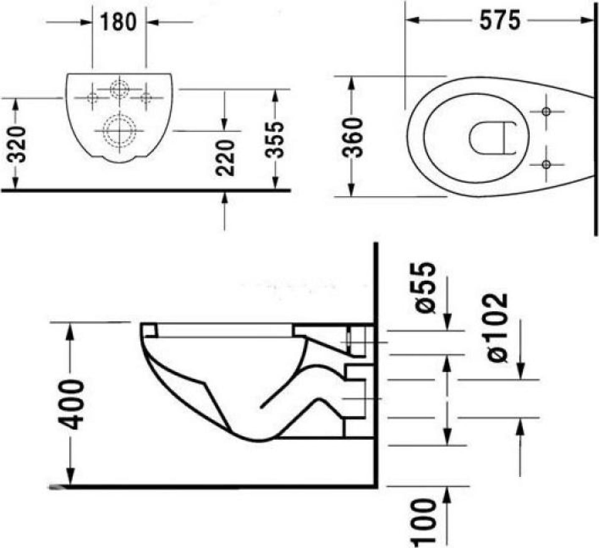 Унитаз подвесной Duravit DuraPlus 2547090000 - duravit shop