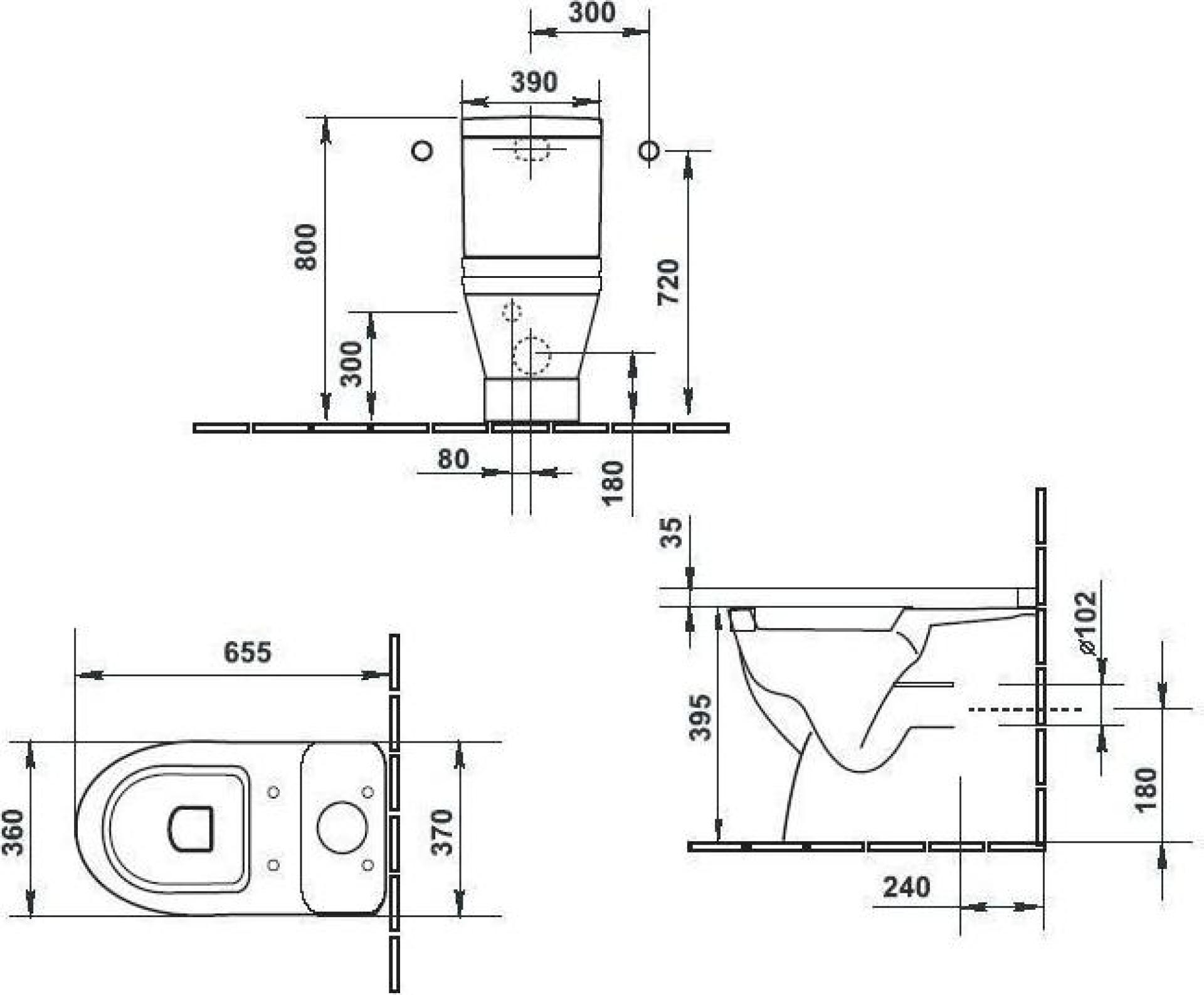 Напольный унитаз Duravit Starck-3 0128090000 с бачком 0920100005 - duravit shop