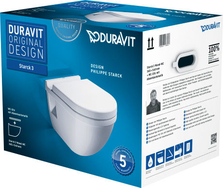 Комплект подвесного унитаза с сиденьем микролифт Duravit Starck 3 42000900A1 - duravit shop