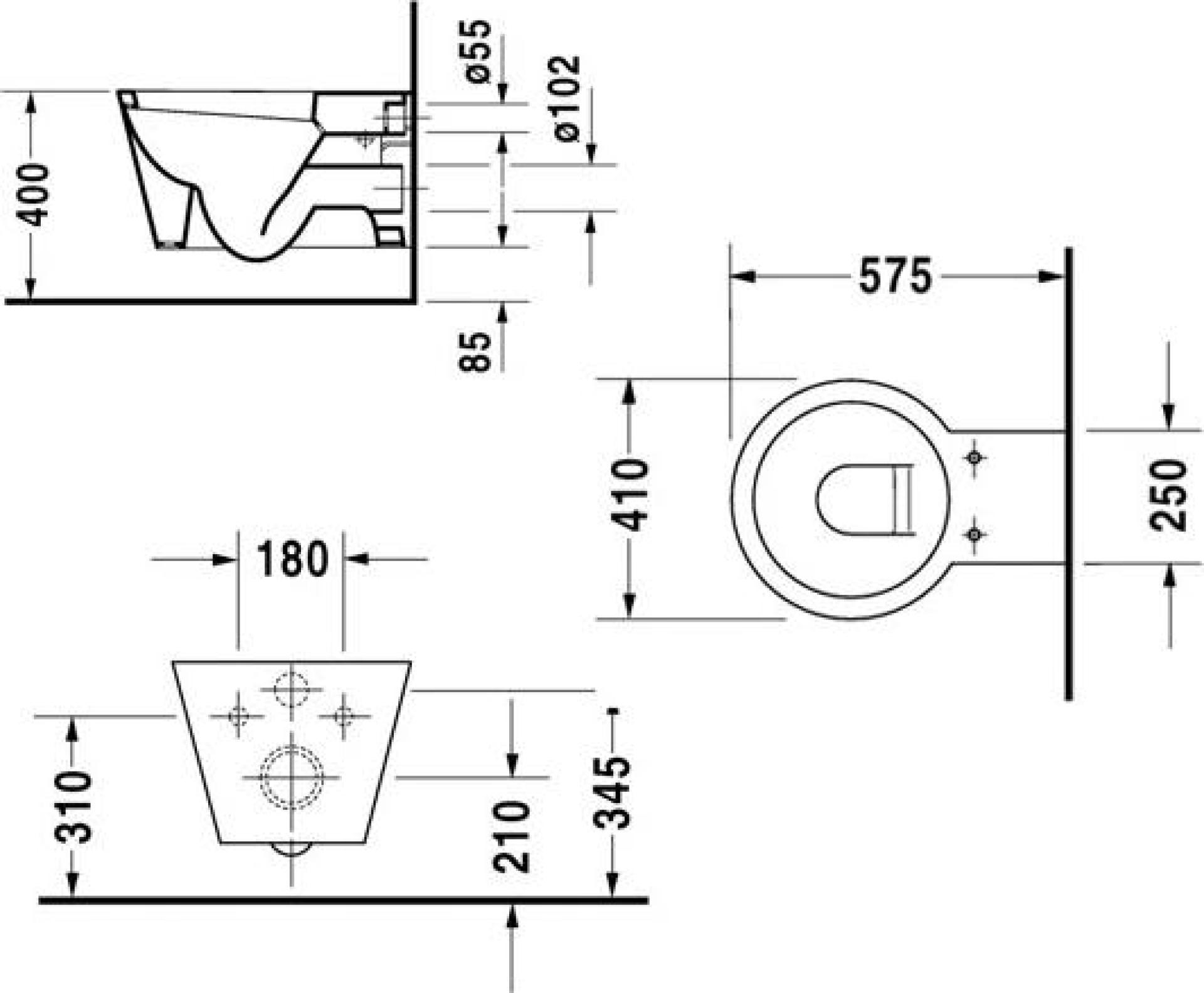 Унитаз подвесной Duravit Starck-1 0210090064 - duravit shop