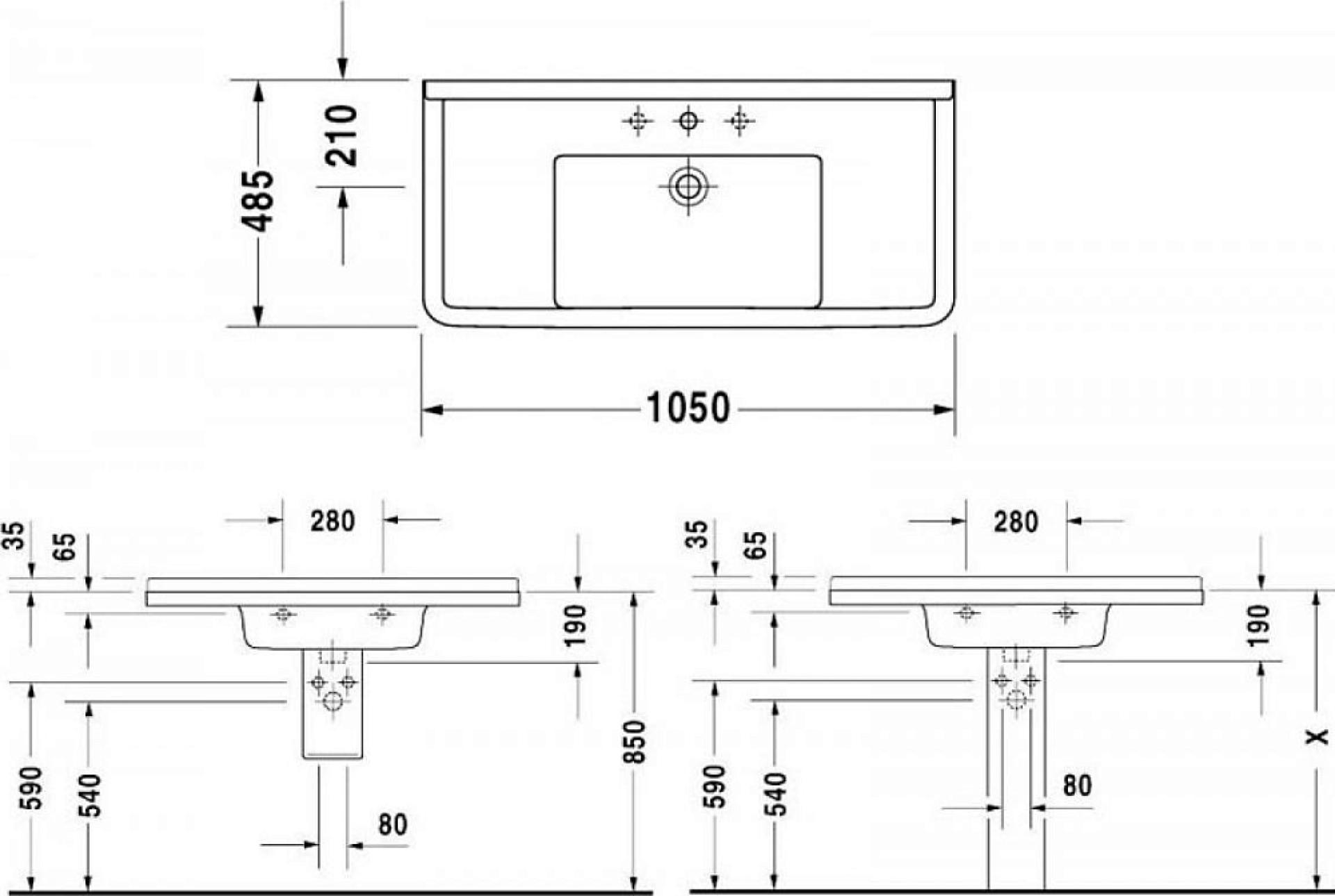 Раковина Duravit Starck 3 0304100000 105 см - duravit shop