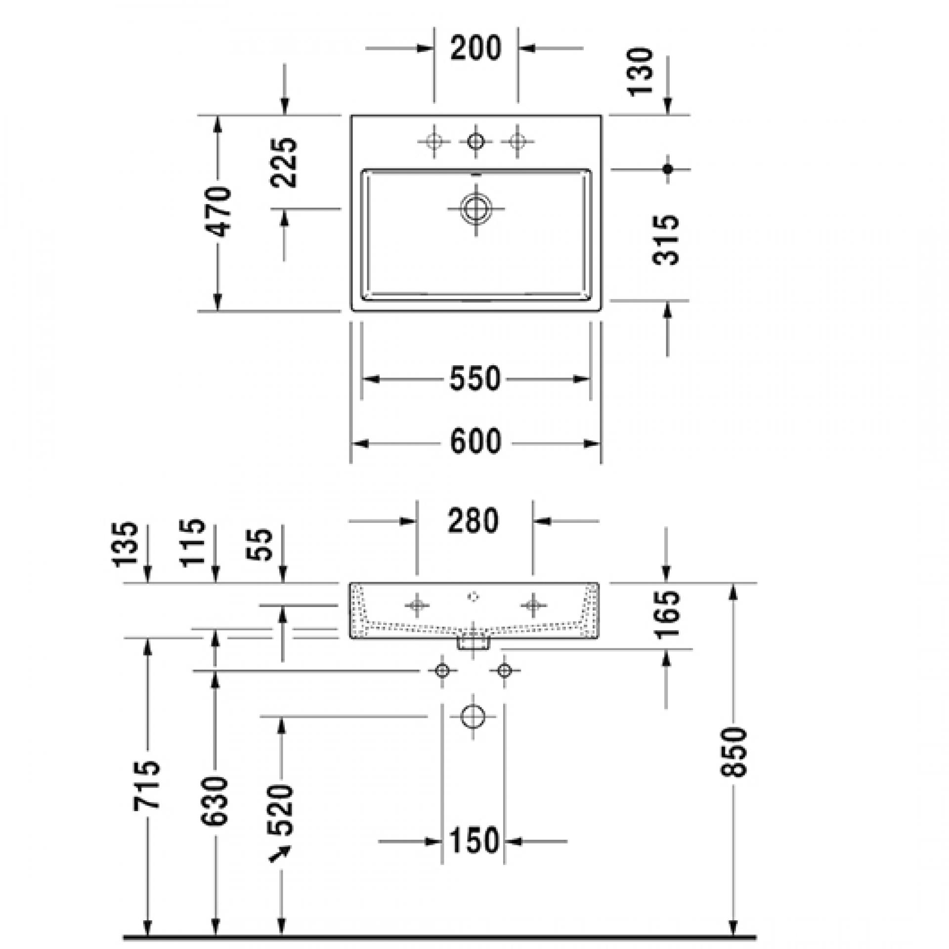 Раковина 60 см Duravit Vero Air 2350600000 - duravit shop