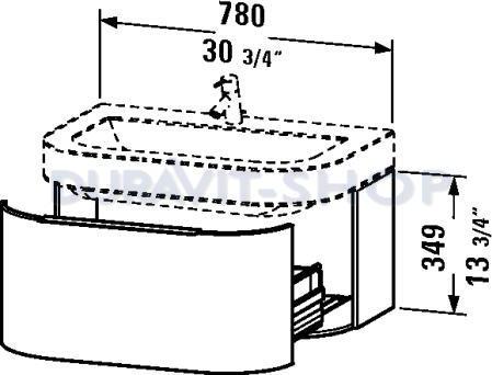 Тумба 780 мм под раковину Duravit Happy D HD6277022 - duravit shop