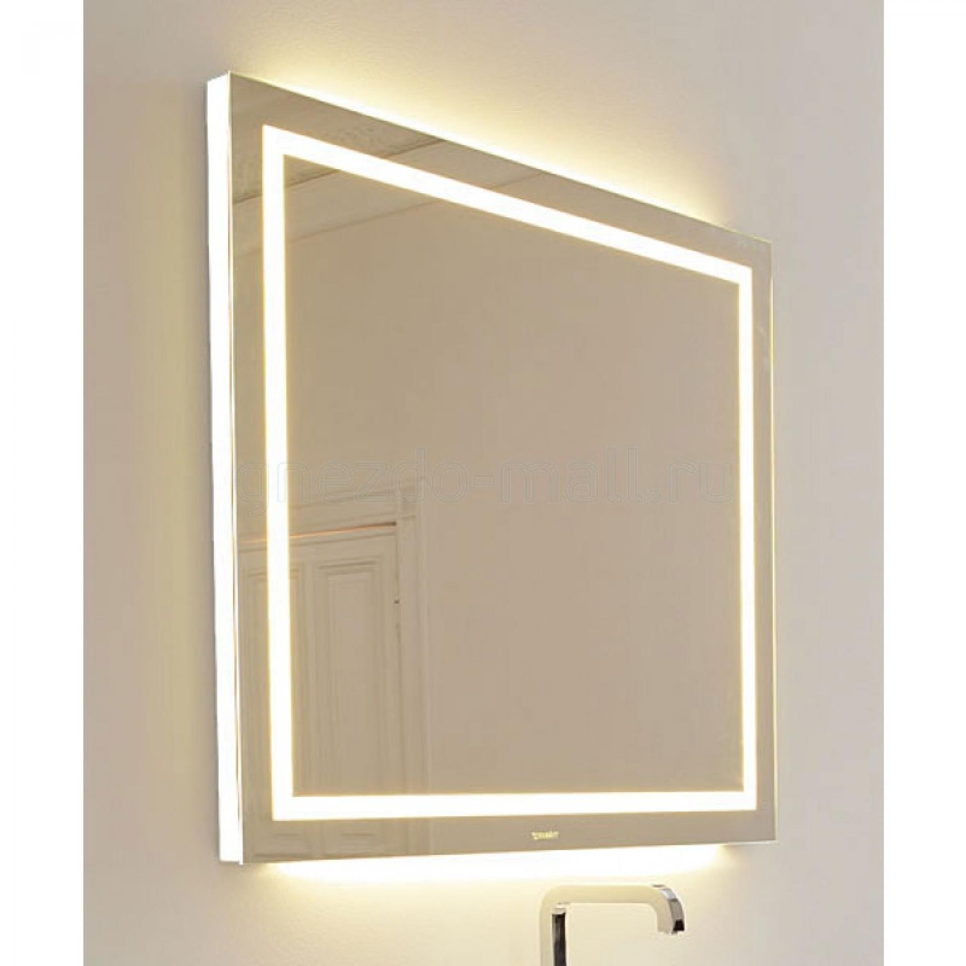 Зеркало с подсветкой 100х90 (белый лак) Duravit Esplanade ES909105656