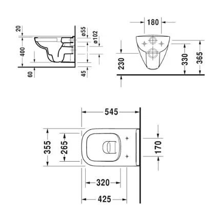 Инсталляция Geberit с безободковым унитазом Duravit D-Code 45700900A1, сиденье микролифт, комплект - duravit shop