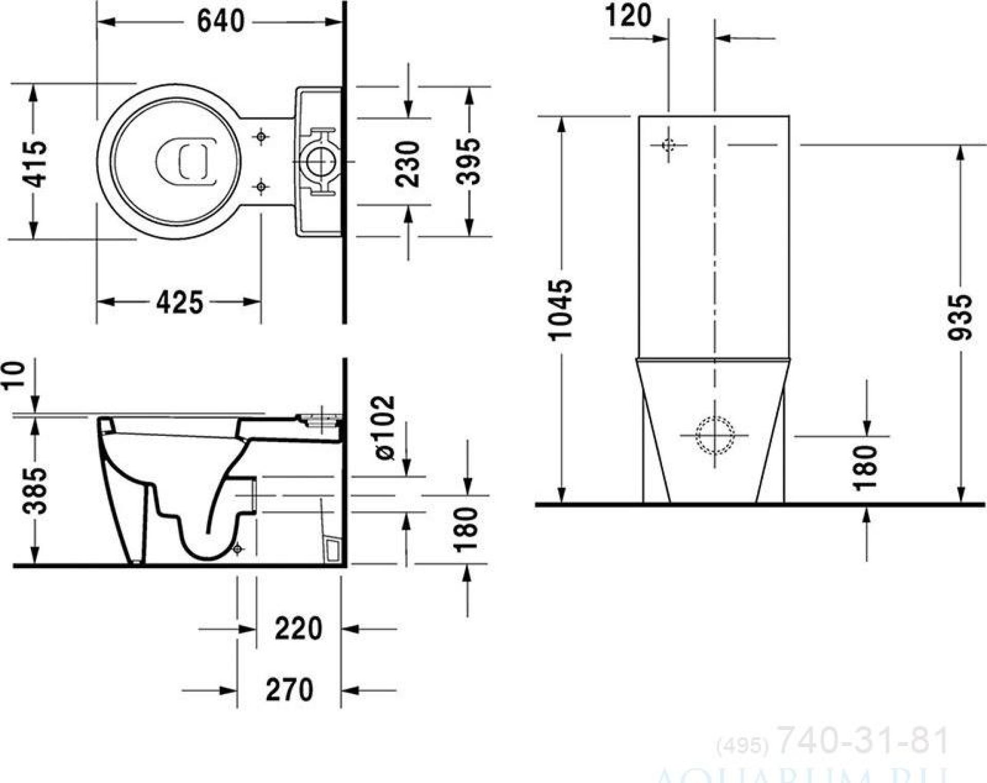 Чаша напольного унитаза Duravit Starck 1 02330900641 - duravit shop