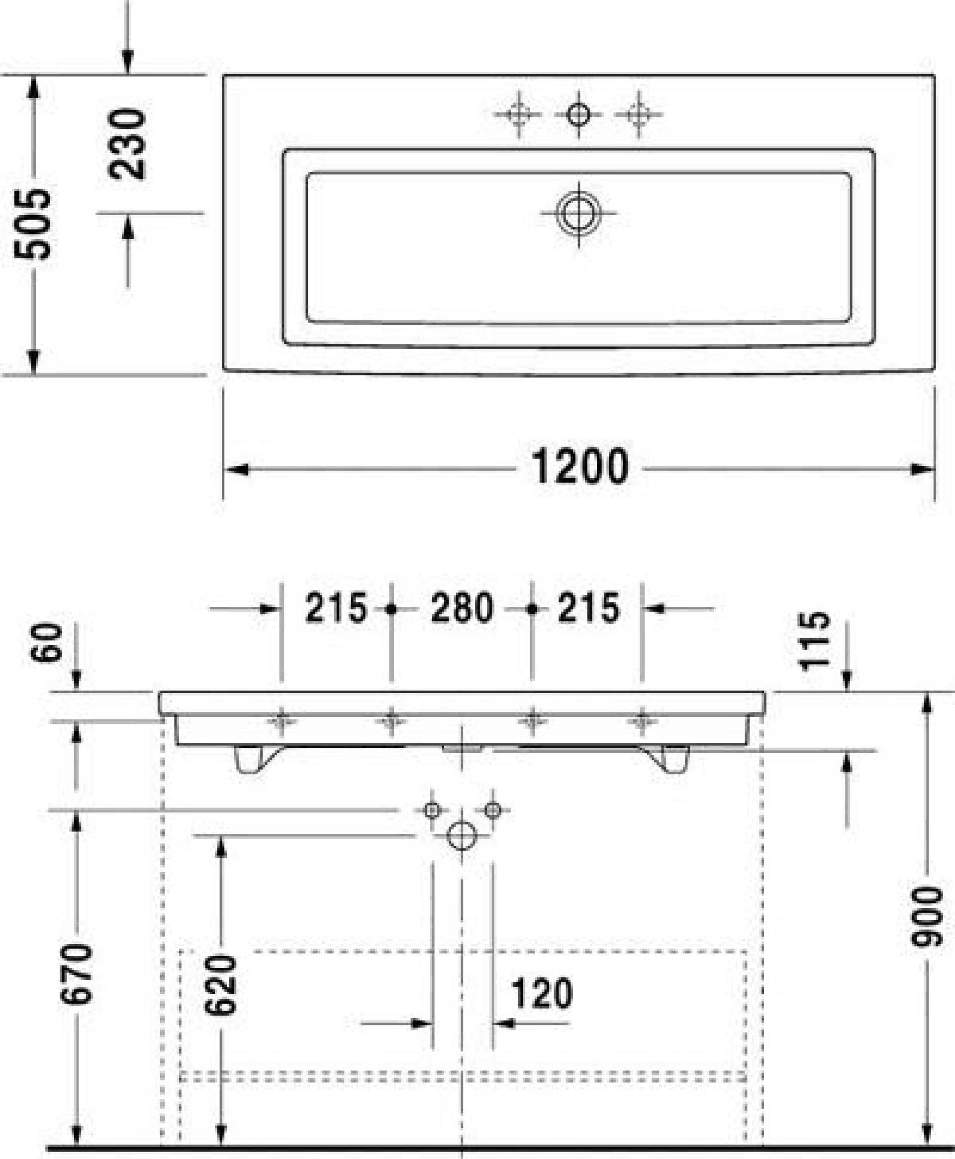 Раковина 120 см Duravit 2 Nd Floor 0491120000 - duravit shop