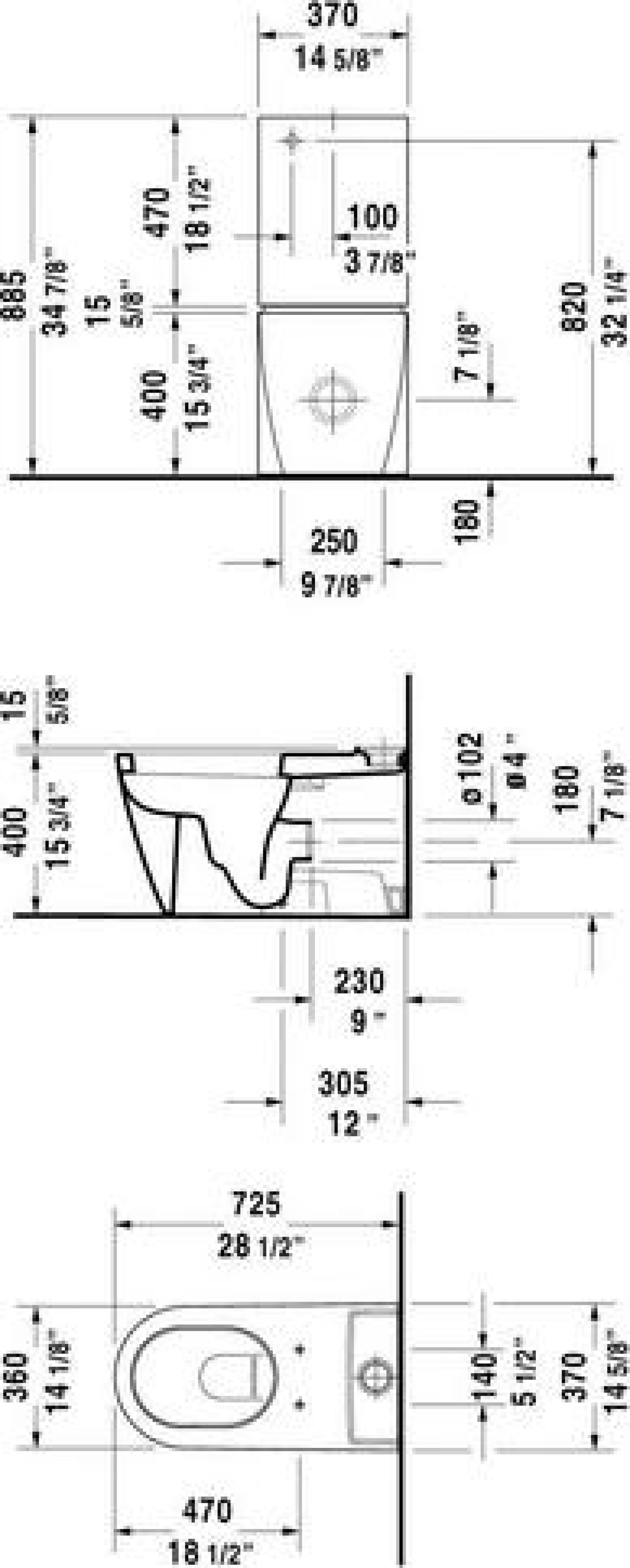 Унитаз подвесной Duravit Starck-3 Rimless 2527090000 безободковый - duravit shop