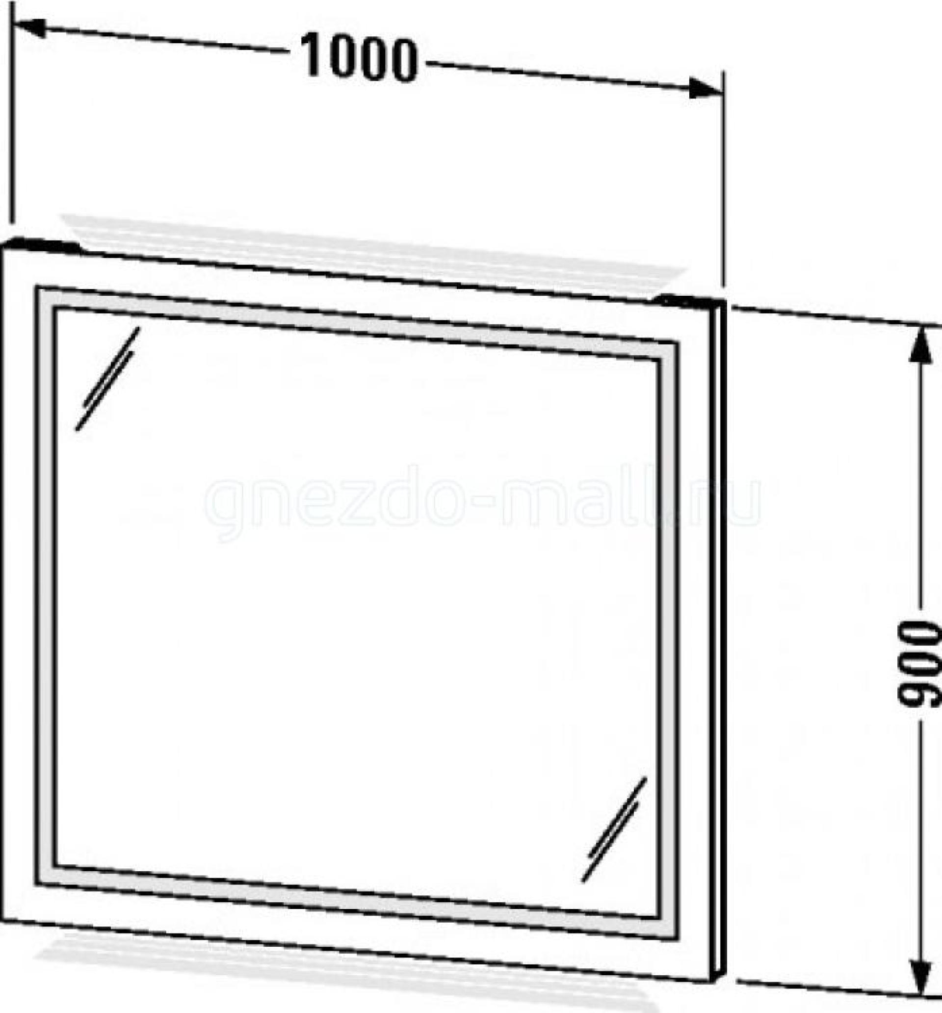 Зеркало с подсветкой 100х90 (белый лак) Duravit Esplanade ES909105656 - duravit shop