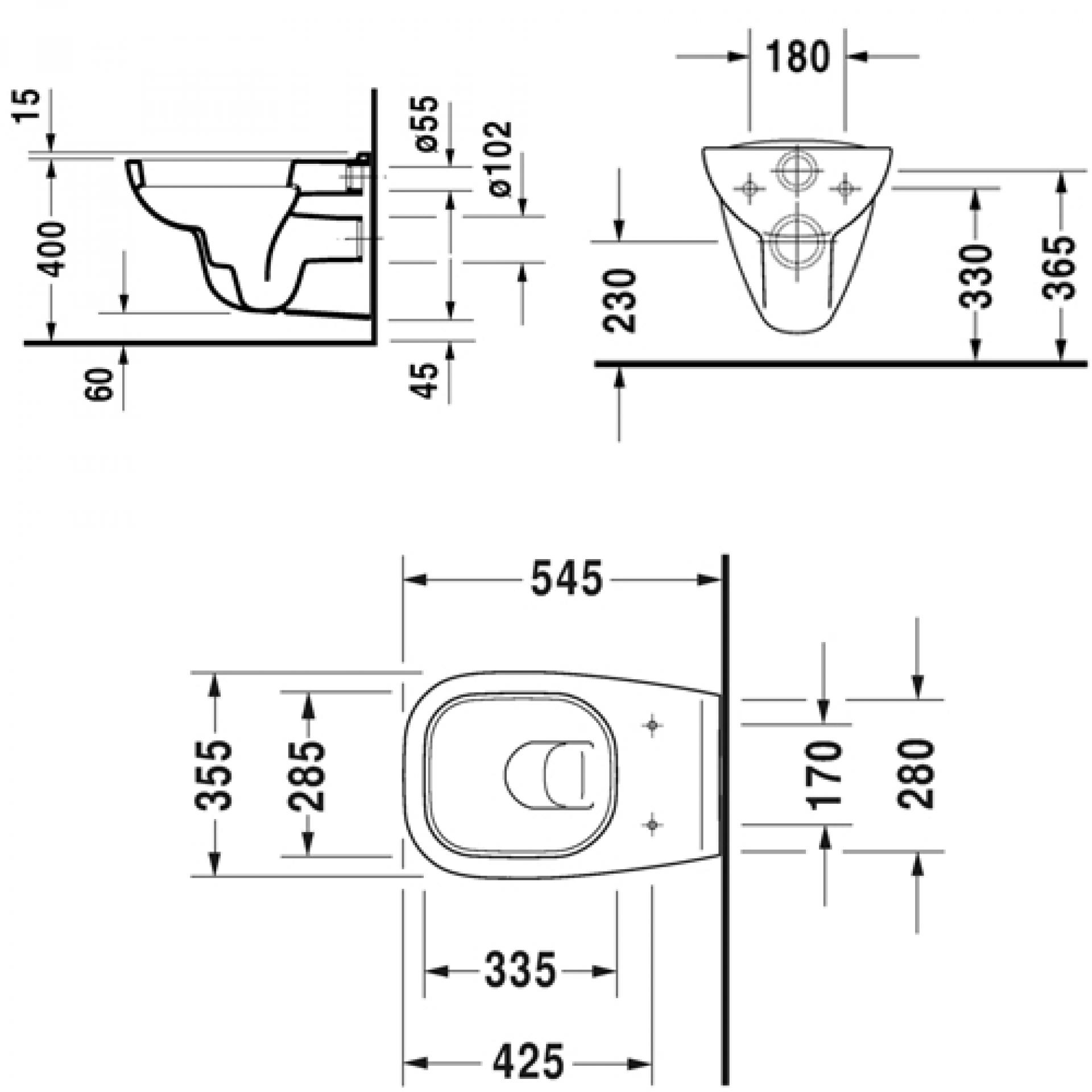 Унитаз подвесной  Duravit D-Code  45351900A1 с крышкой-сиденьем - duravit shop