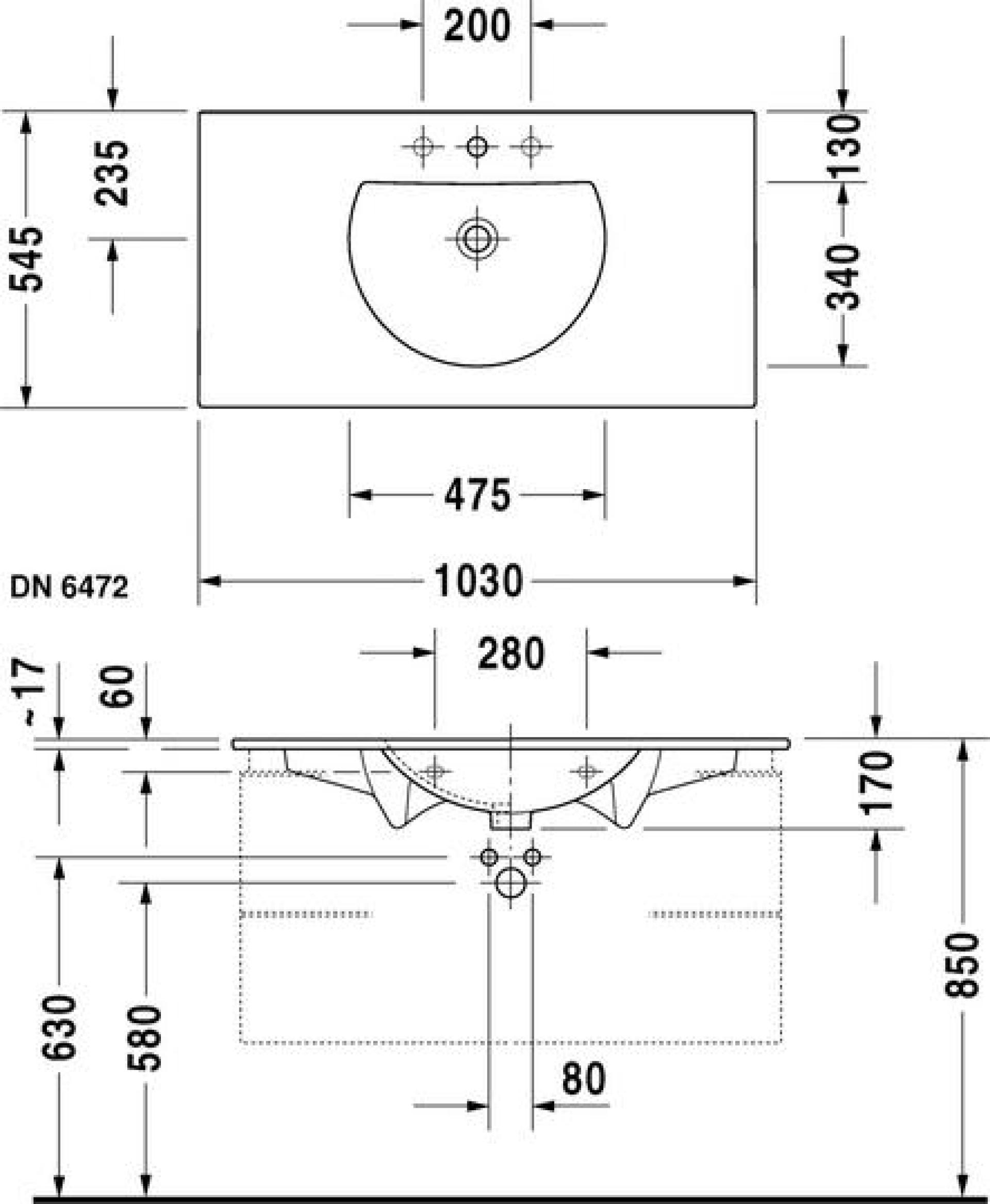 Раковина 105 см Duravit Darling New 0499100000 - duravit shop