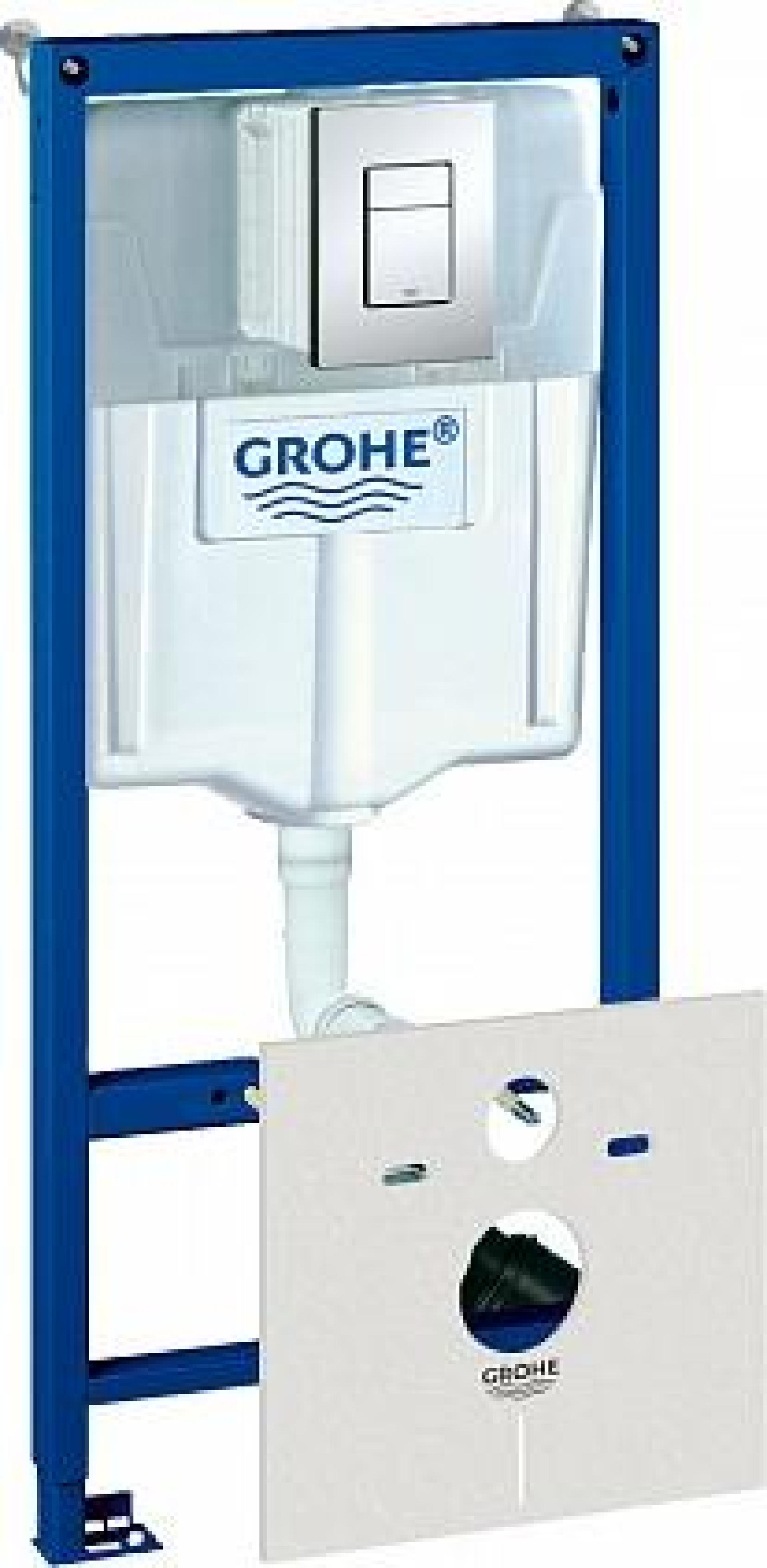 Комплект инсталляции для подвесного унитаза 4 в 1 Grohe Rapid SL 38775001 с клавишей смыва и подвесным унитазом Duravit ME by Starck 2530090000 и крышкой-сиденьем Duravit ME by Starck 0020190000 с микролифтом - duravit shop