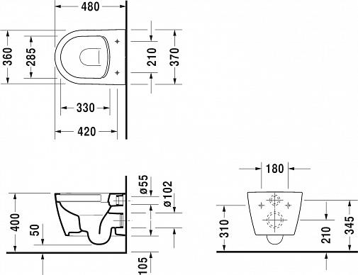 Комплект инсталляции для подвесного унитаза 4 в 1 Grohe Rapid SL 38775001 с клавишей смыва и подвесным унитазом Duravit ME by Starck 2530090000 и крышкой-сиденьем Duravit ME by Starck 0020190000 с микролифтом - duravit shop