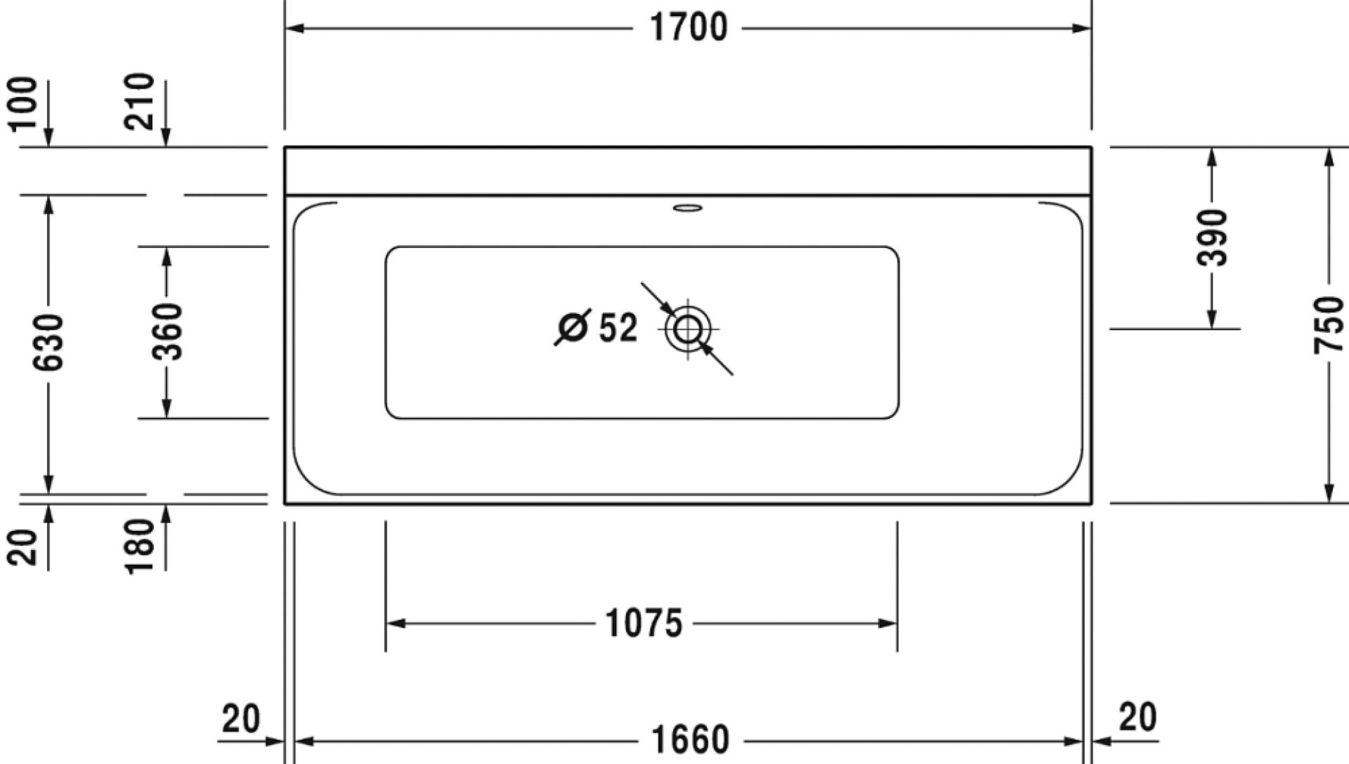 Ванна акриловая 170x75 Duravit P3 Comforts 700376 с ножками 790100 - duravit shop