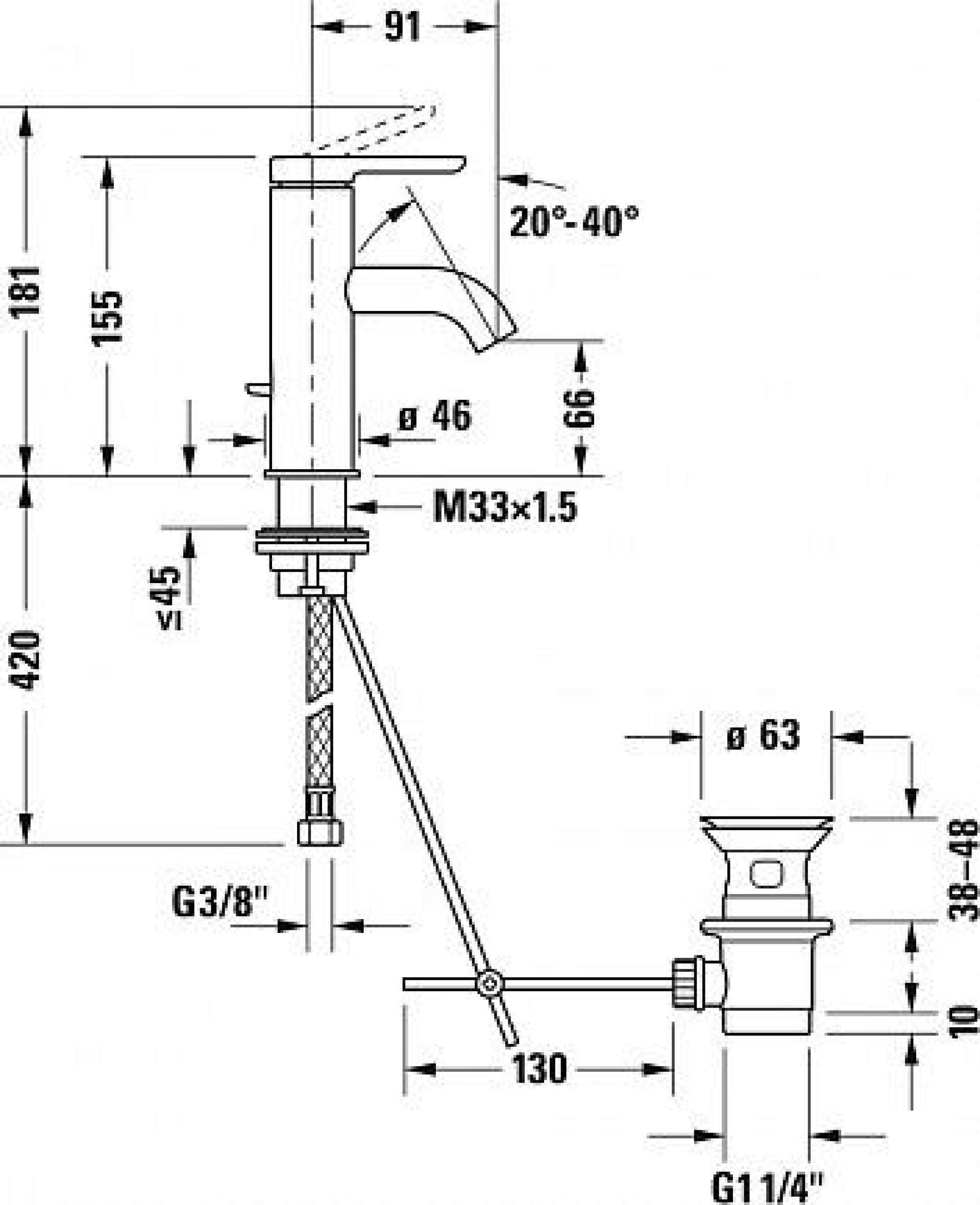 Смеситель Duravit C.1 C11010001010 для раковины - duravit shop