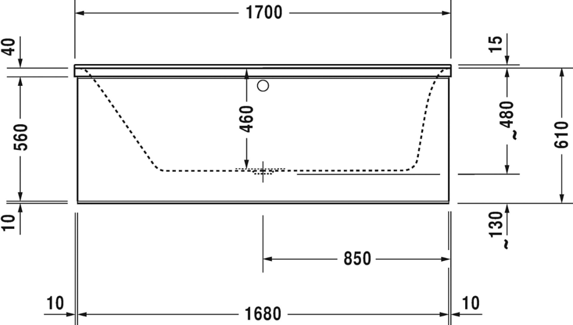 Ванна акриловая 170x75 Duravit P3 Comforts 700375 с ножками 790100 - duravit shop