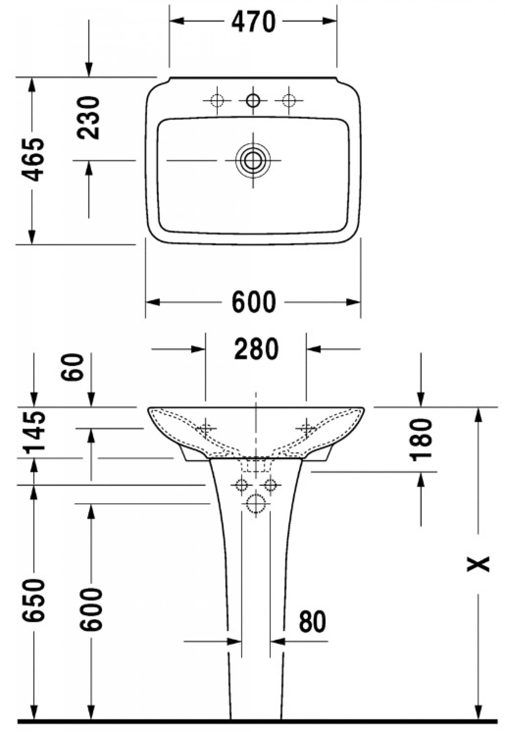 Раковина 60 см Duravit Pura Vida 2701600000 - duravit shop