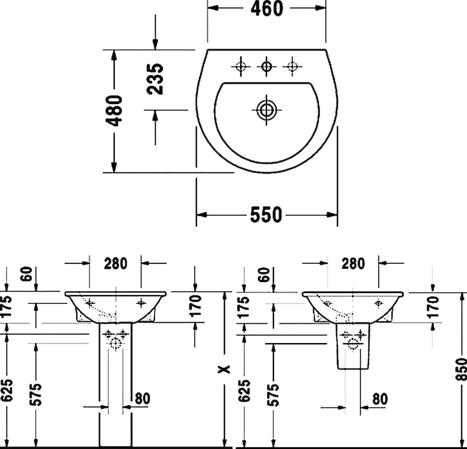 Раковина Duravit Darling New 2621550000 55 см - duravit shop