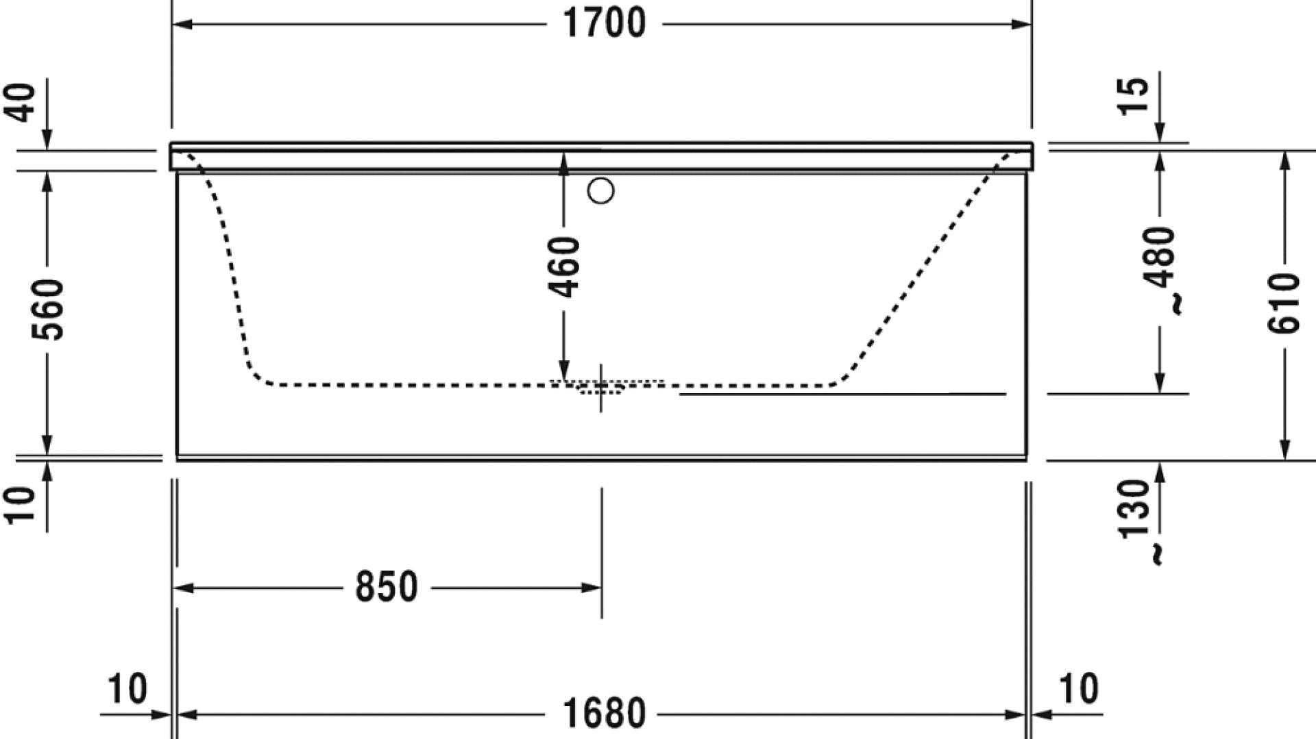 Ванна акриловая 170x75 Duravit P3 Comforts 700376 с ножками 790100 - duravit shop