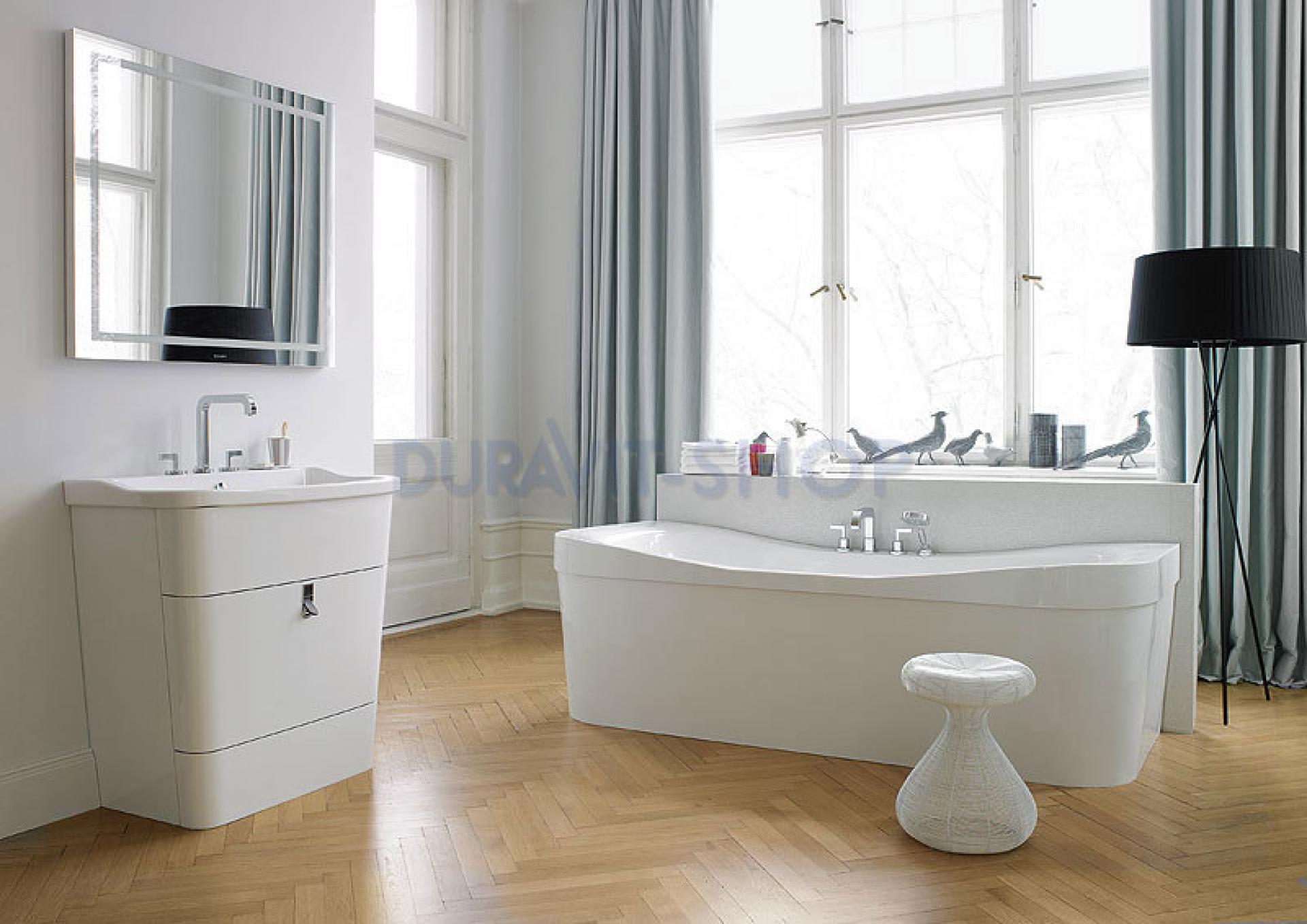 Зеркало с подсветкой 100х90 (белый лак) Duravit Esplanade ES909105656 - duravit shop