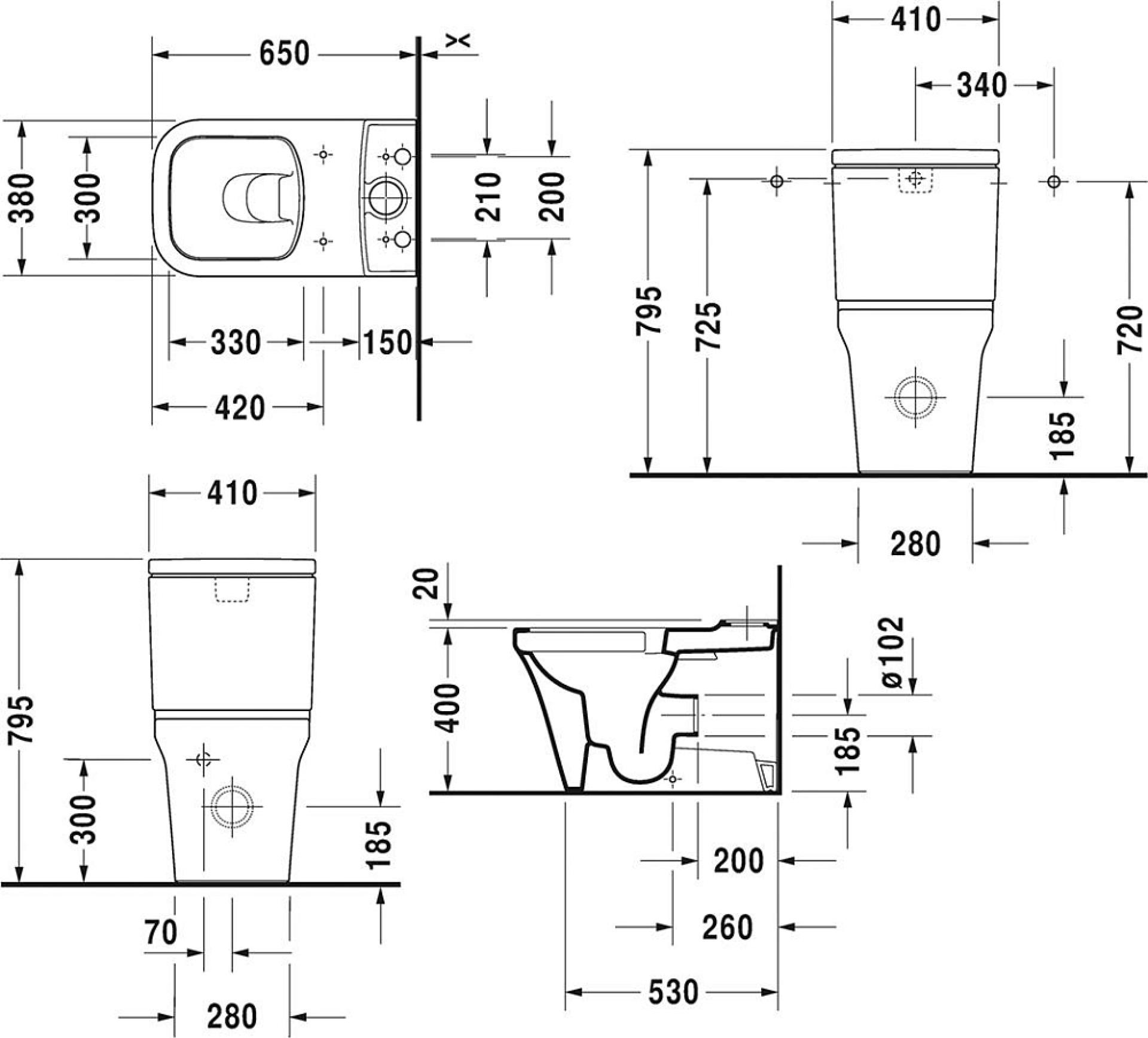 Чаша напольного унитаза Duravit P3 Comforts 2167090000 - duravit shop