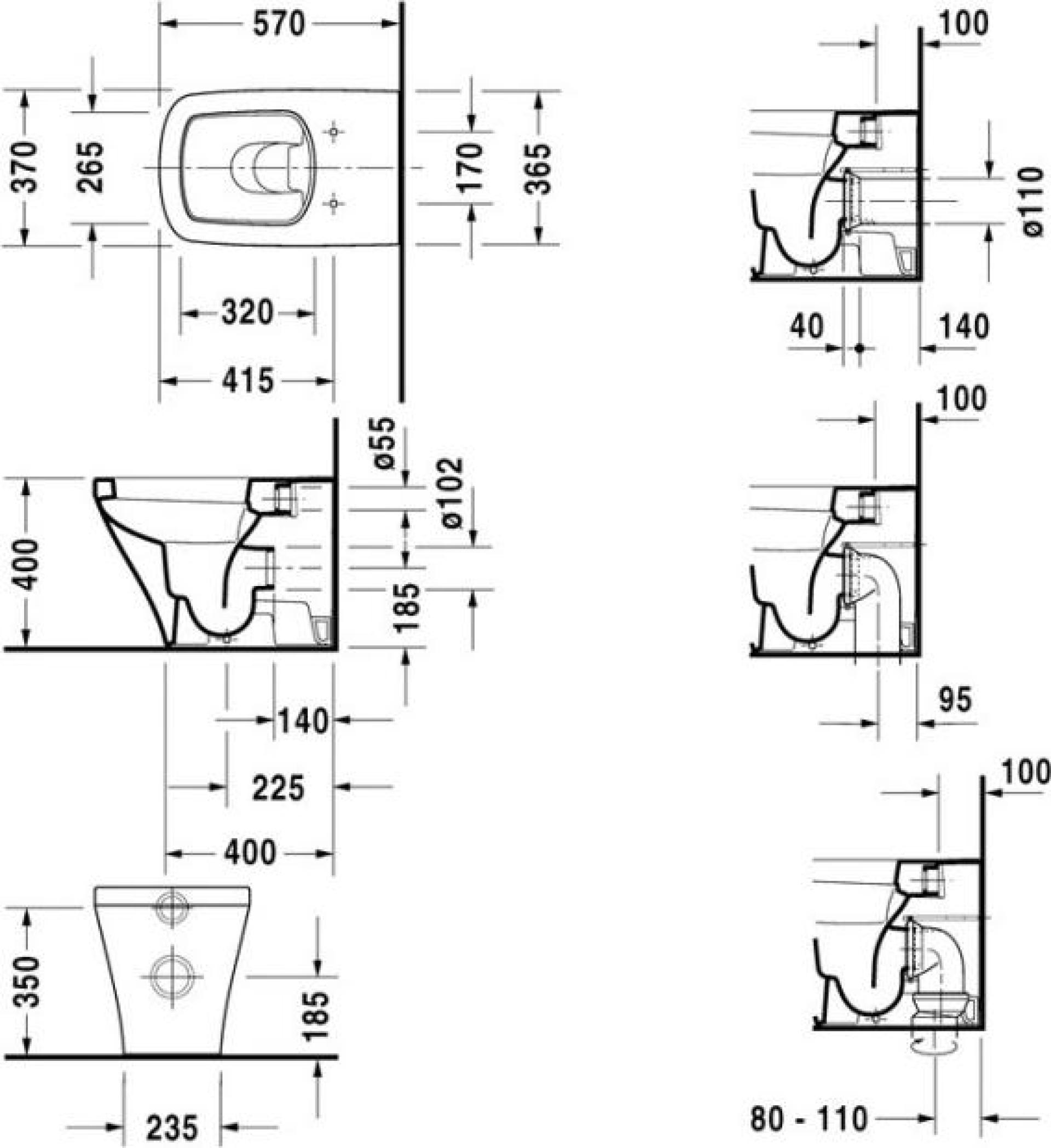 Унитаз приставной Duravit DuraStyle 2150090000 - duravit shop