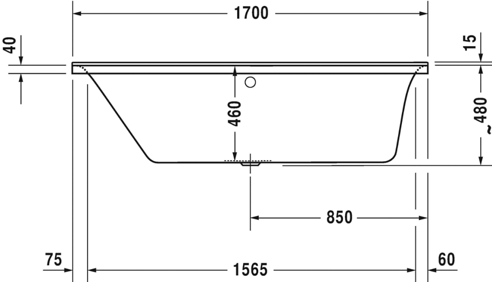 Ванна акриловая 170x75 Duravit P3 Comforts 700375 с ножками 790100 - duravit shop