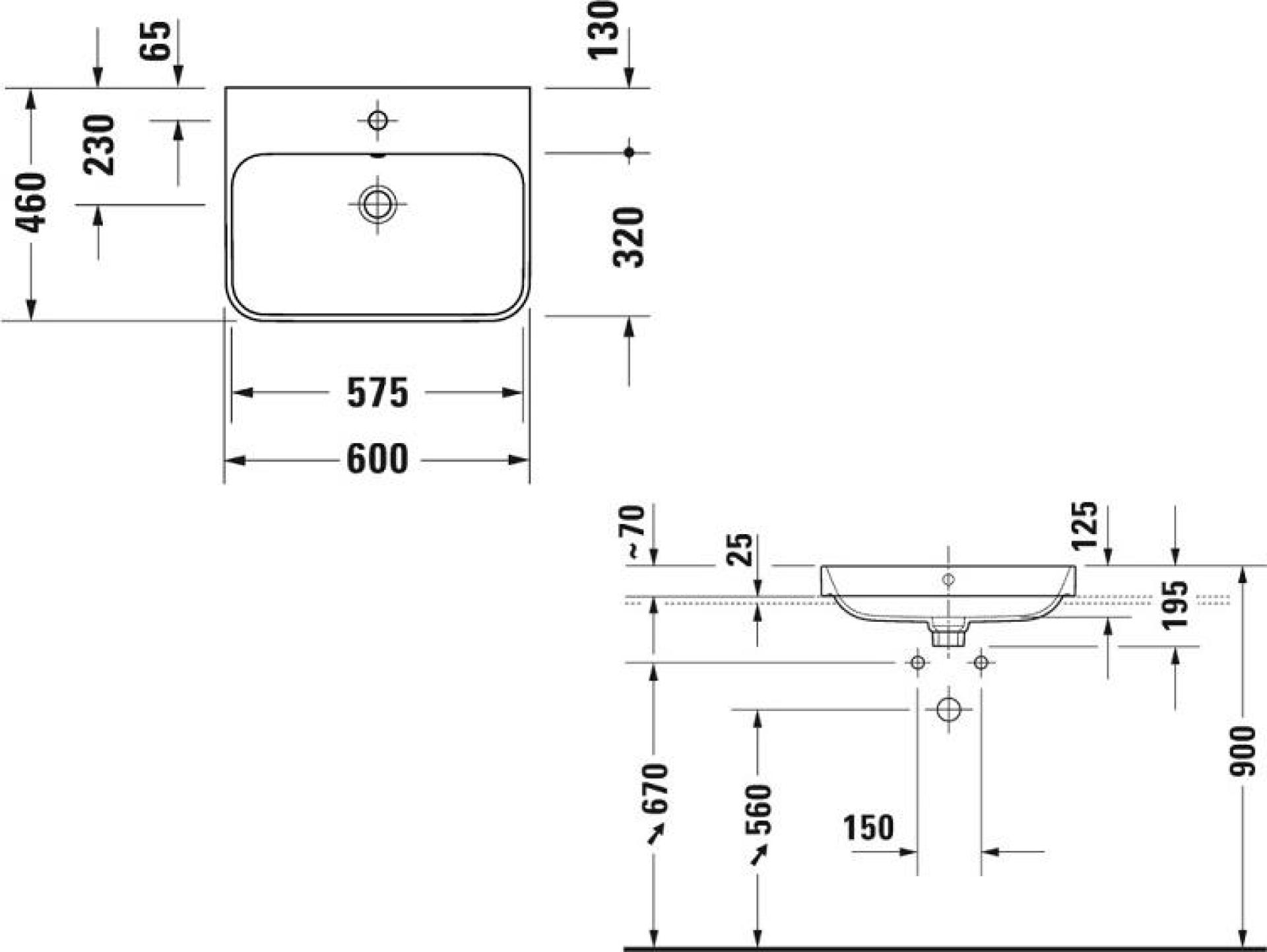 Раковина 60 см Duravit Happy D.2 Plus 2360601300 чёрный - duravit shop