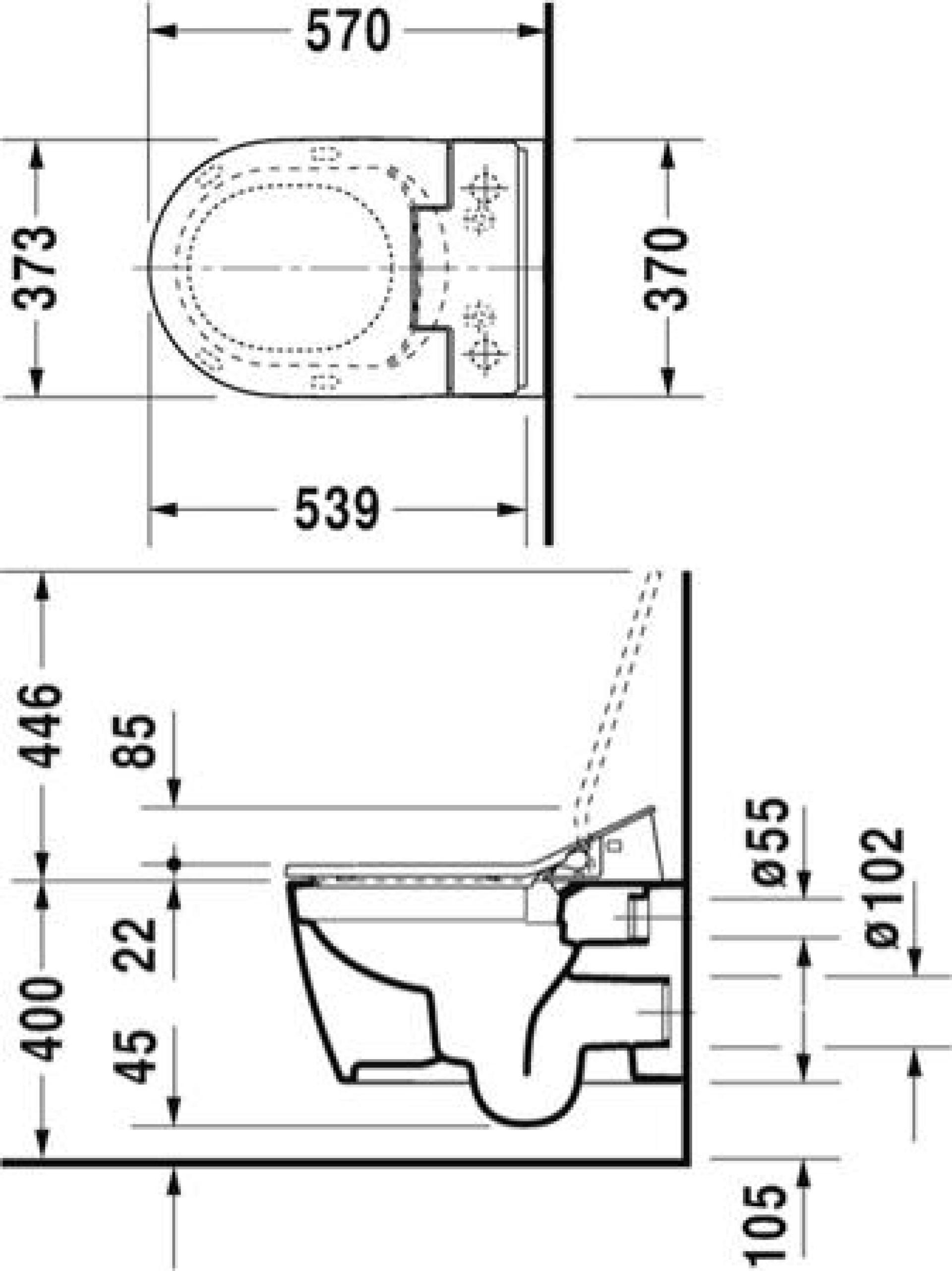 Унитаз подвесной Duravit ME by Starck Rimless   2529590000 безободковый - duravit shop