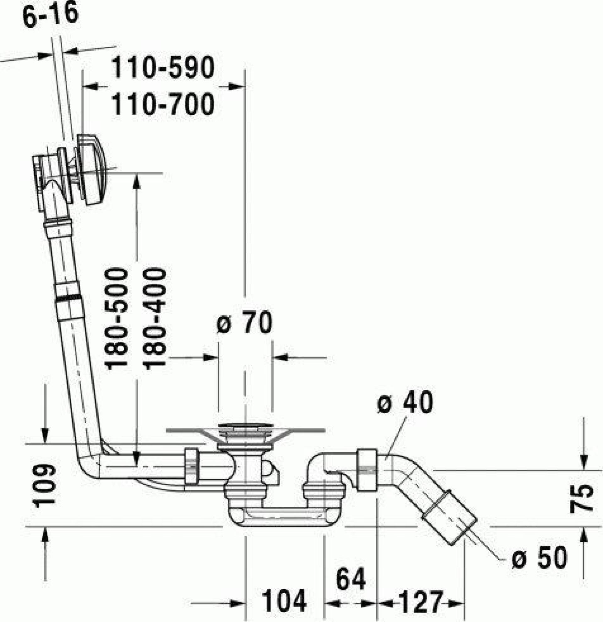 Трубчатый сифон для биде Duravit 0050270000 - duravit shop