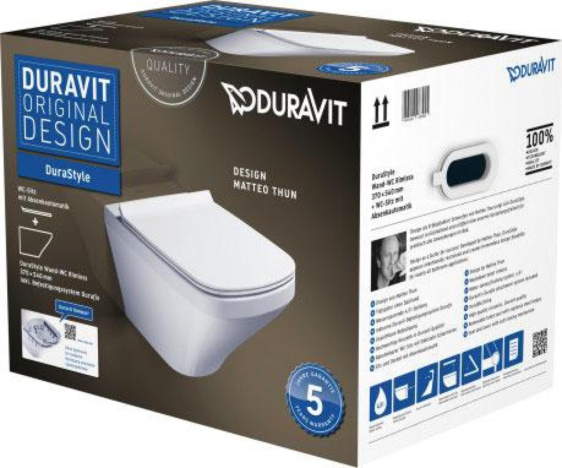 Унитаз подвесной Duravit DuraStyle 45510900A1 безободковый с крышкой-сиденьем soft close - duravit shop