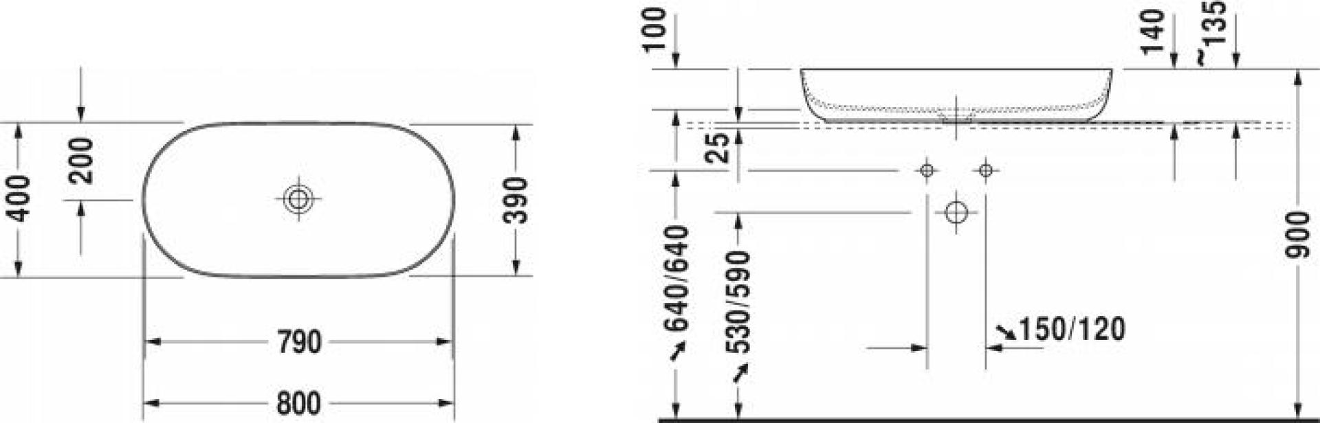 Раковина 80 см Duravit Luv 0379800000 - duravit shop