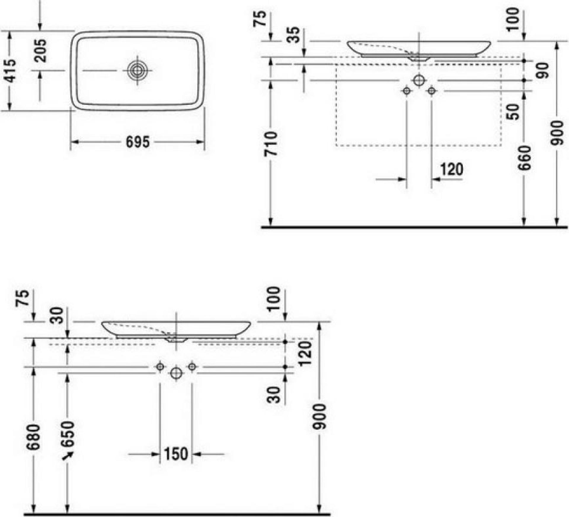 Раковина Duravit Puravida 0370700000 - duravit shop