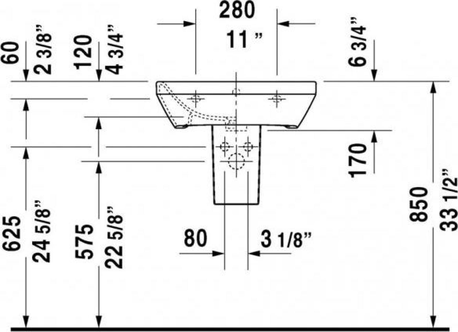 Полупьедестал для раковины Duravit Durastyle 0858300000 - duravit shop