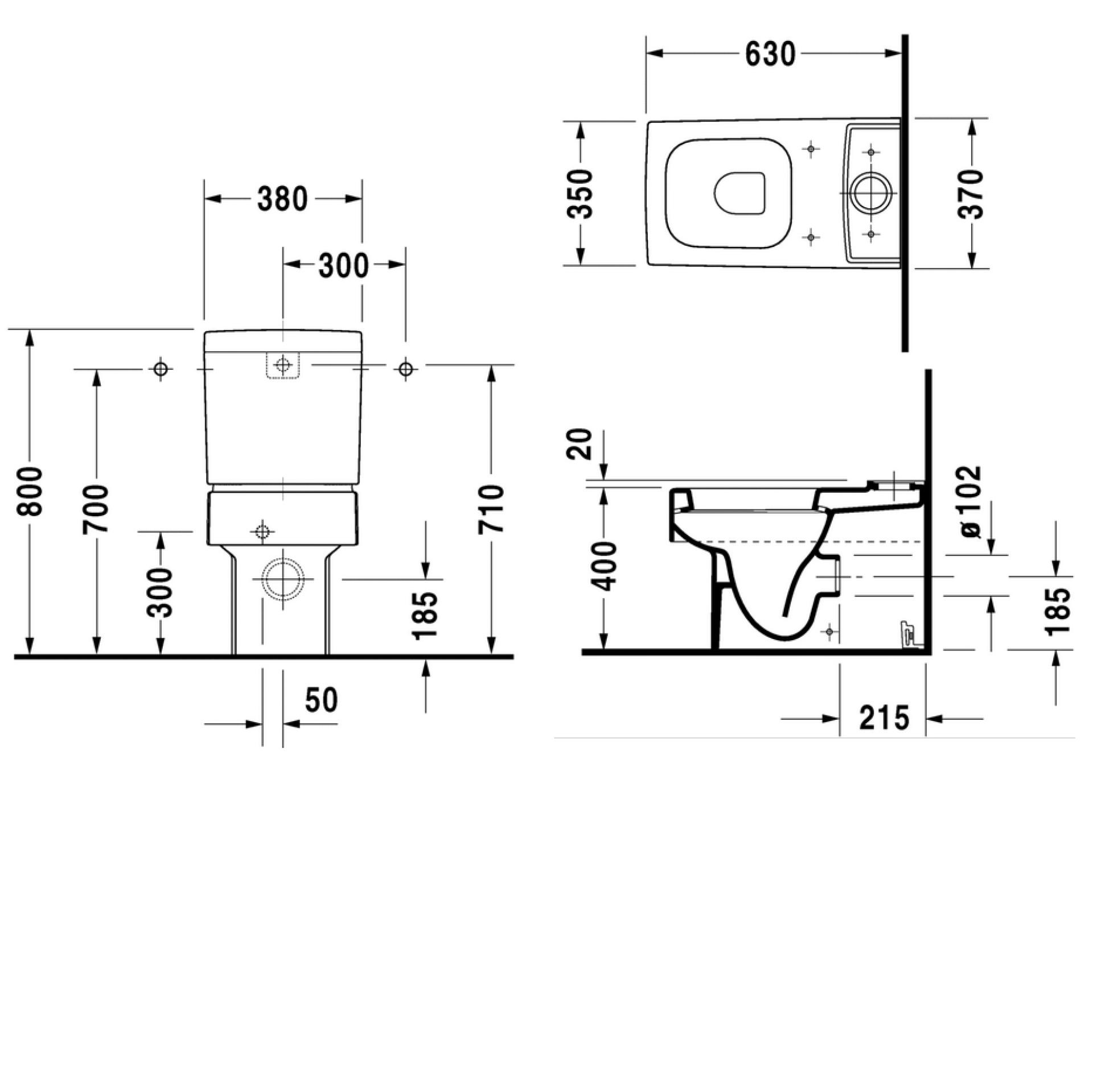 Бачок для унитаза Duravit Vero 0909100005 подключения снизу слева - duravit shop