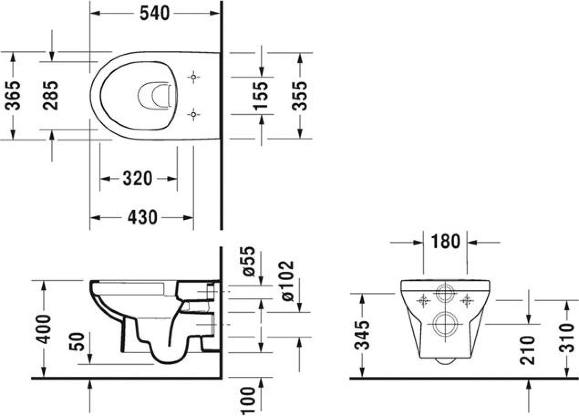 Унитаз подвесной Duravit DuraStyle Basic Rimless 2562090000 безободковый - duravit shop