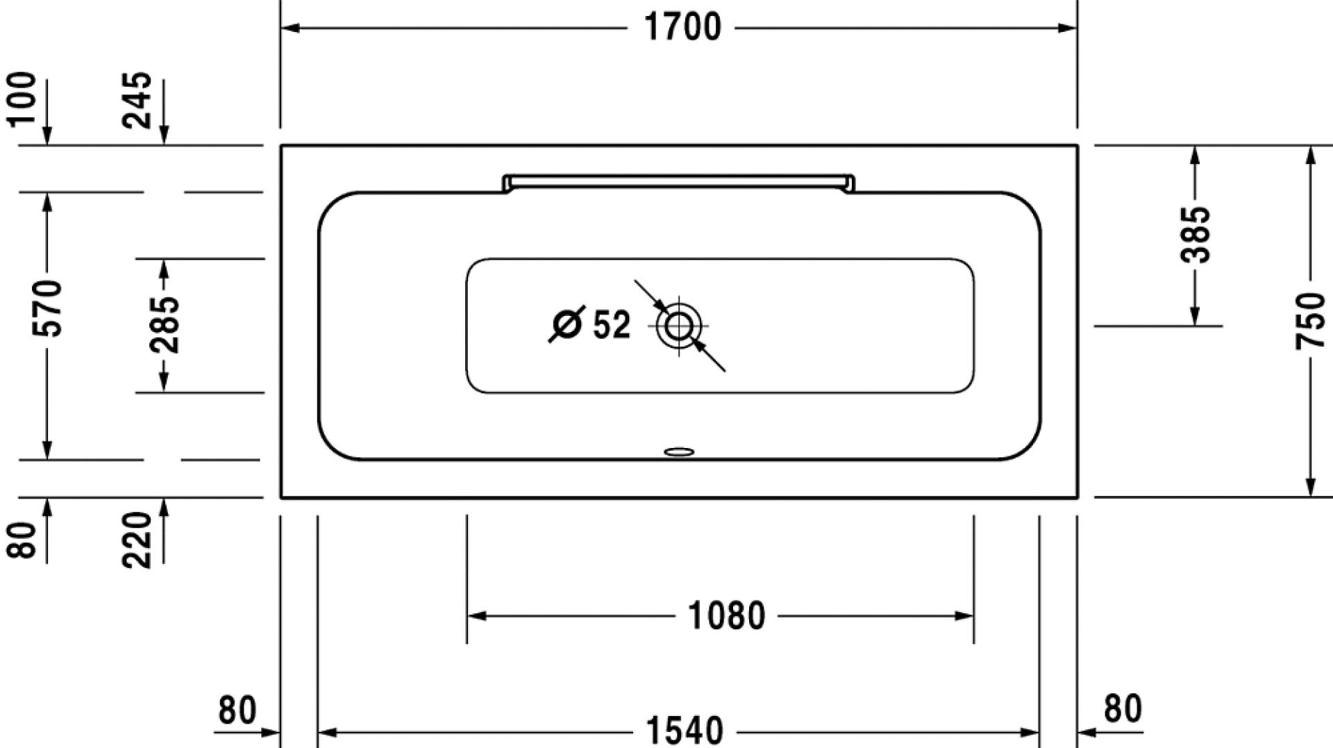 Ванна акриловая 170x75 Duravit Durastyle 700296 с ножками 790100 - duravit shop